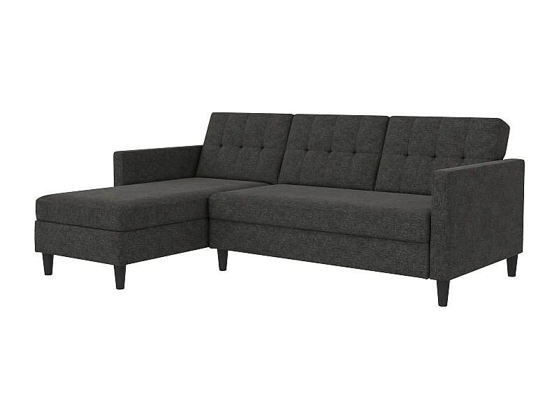 Hartford | Canapé convertible 3 places avec méridienne en lin anthracite