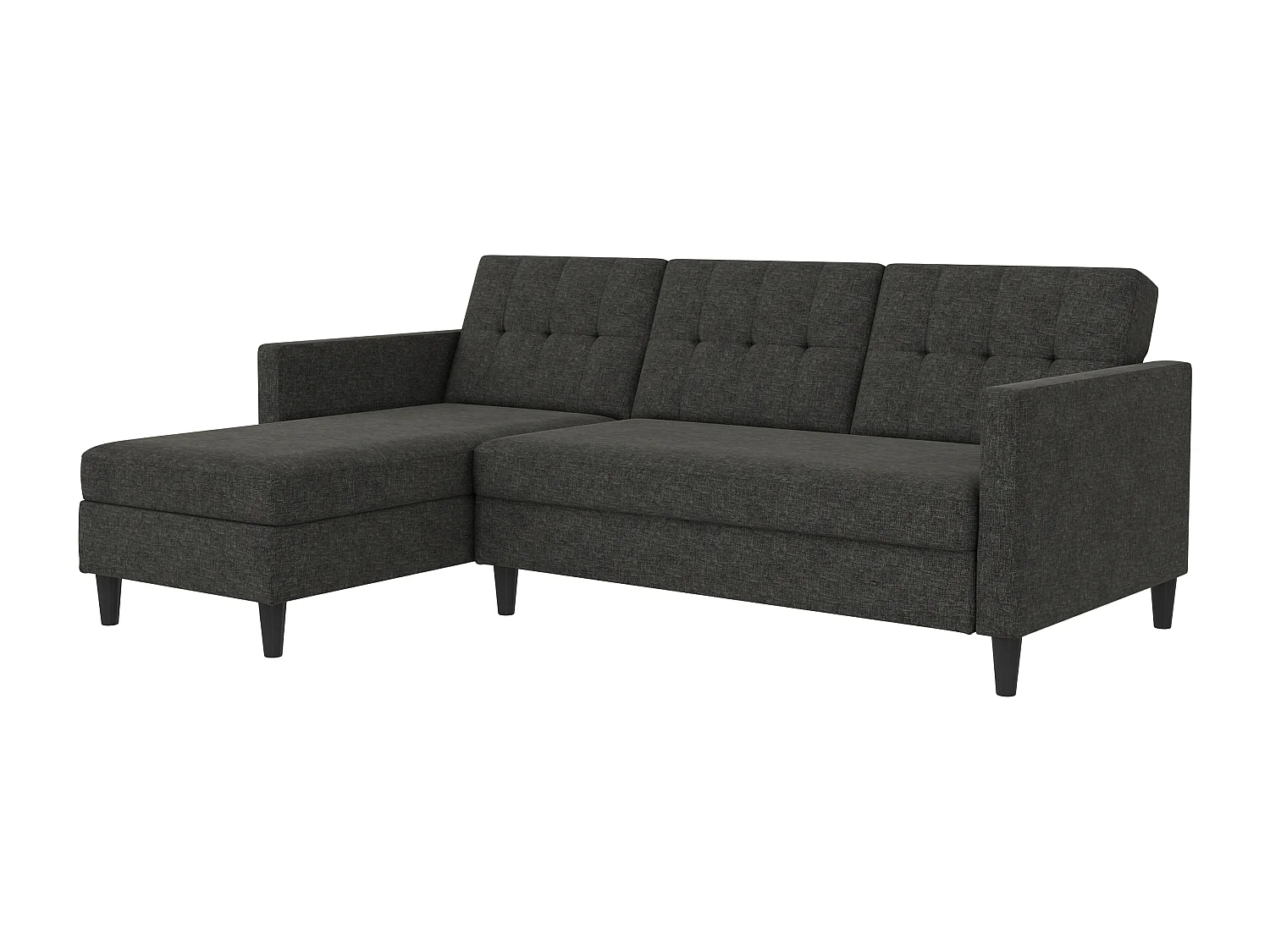 3-zits hoekslaapbank in antraciet stof