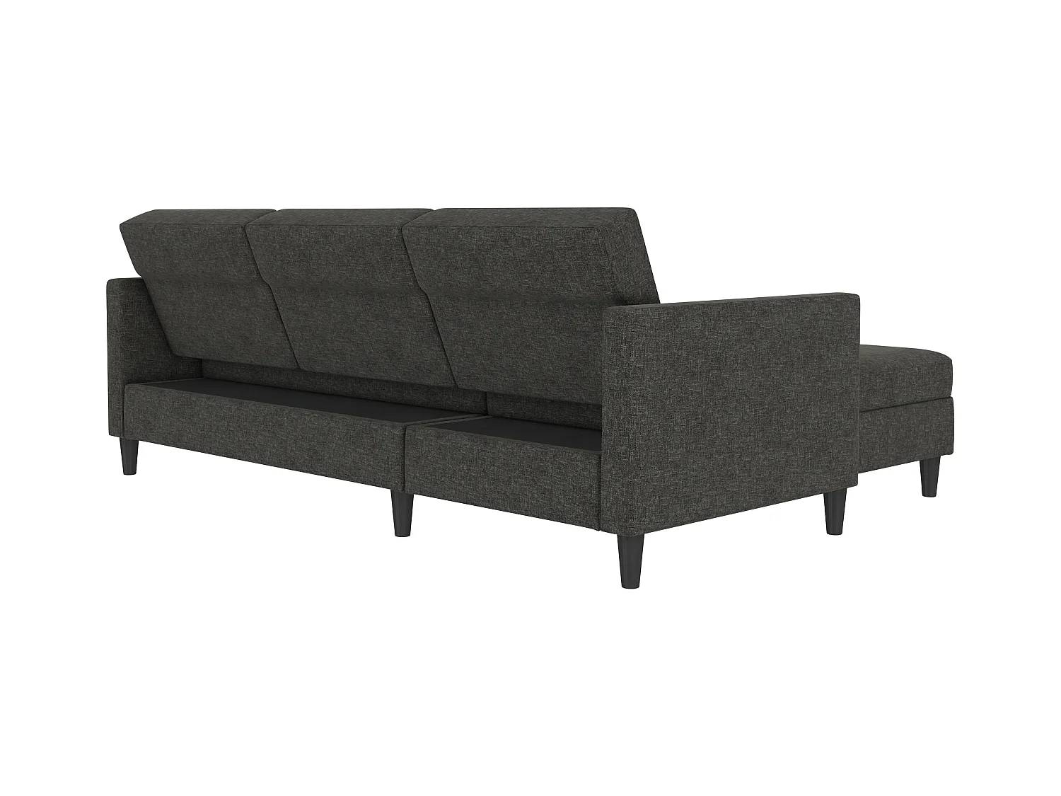 3-zits hoekslaapbank in antraciet stof