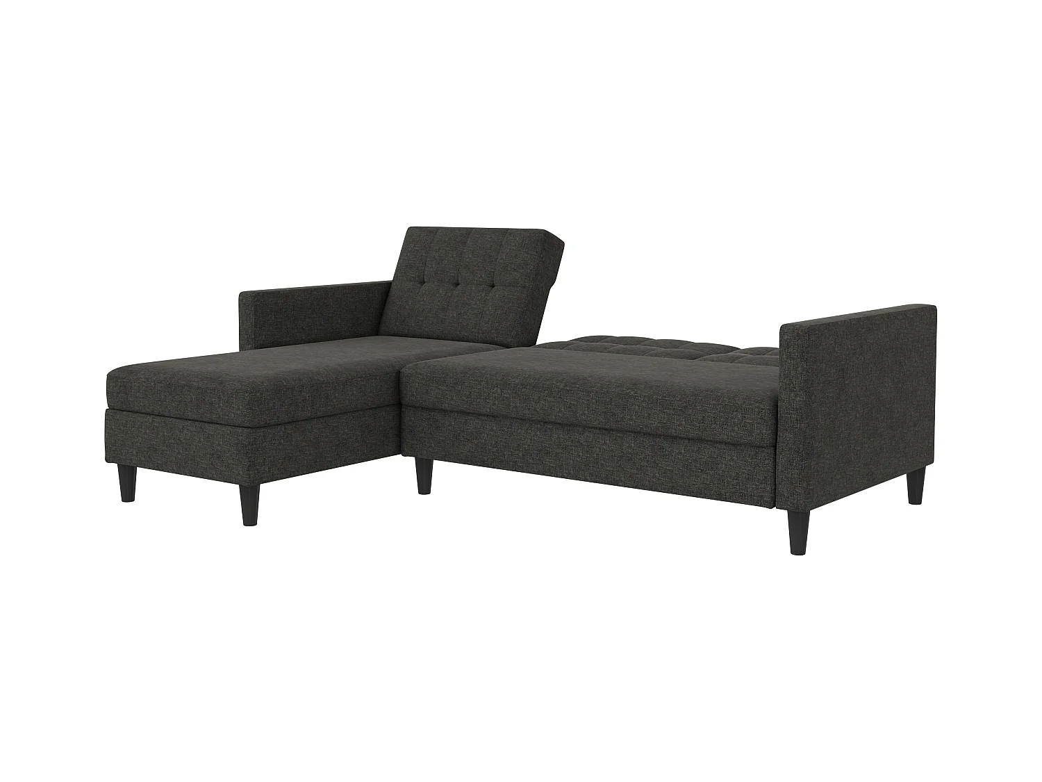 3-zits hoekslaapbank in antraciet stof