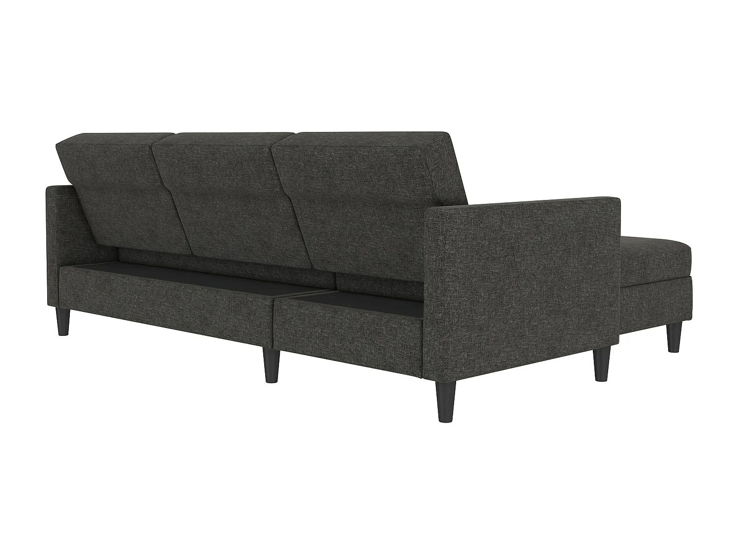 3-zits hoekslaapbank in antraciet stof