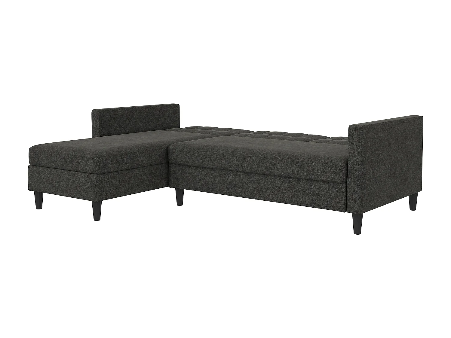 3-zits hoekslaapbank in antraciet stof