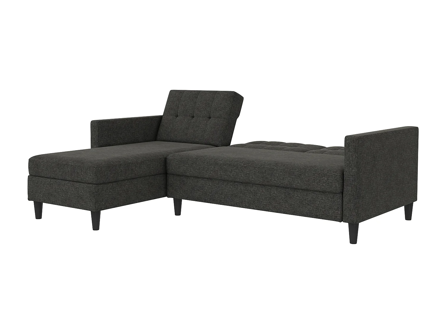 3-zits hoekslaapbank in antraciet stof