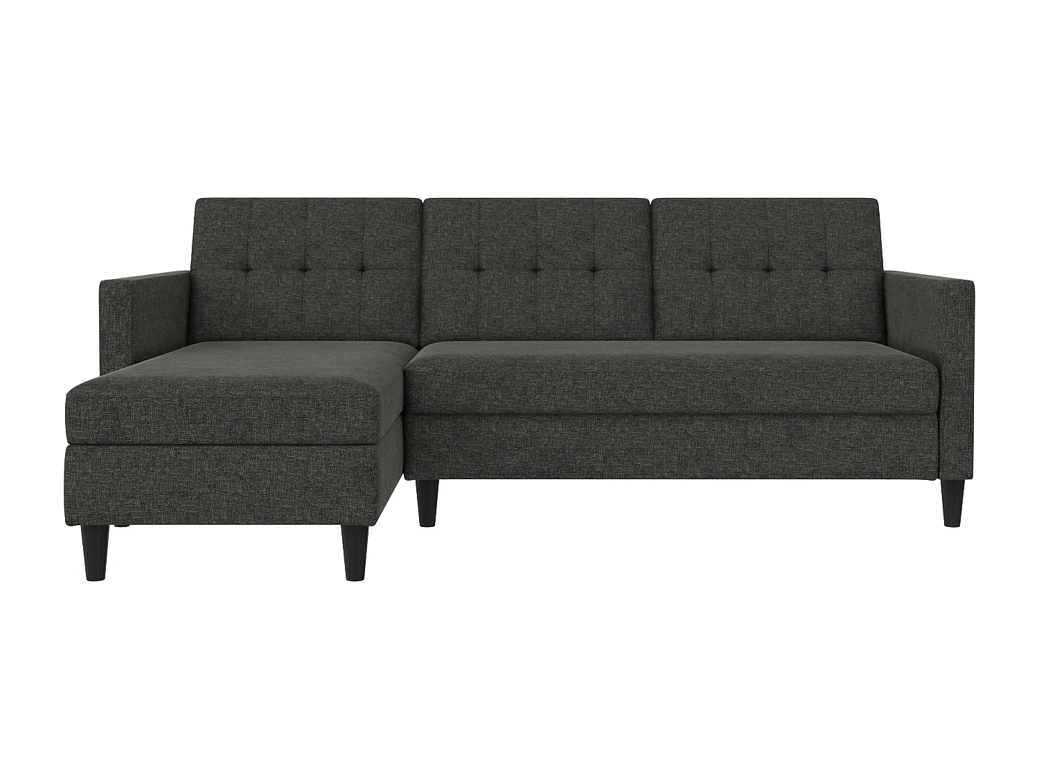 Hartford | Canapé convertible 3 places avec méridienne en lin anthracite