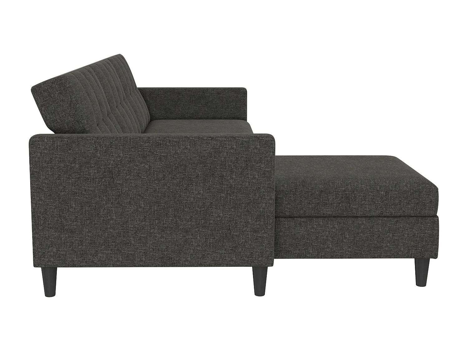 Hartford | Canapé convertible 3 places avec méridienne en lin anthracite