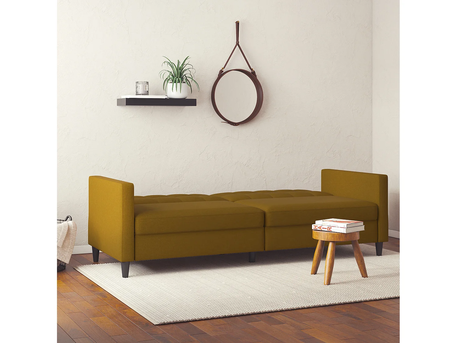 Hartford | Canapé convertible 3 places en lin curry