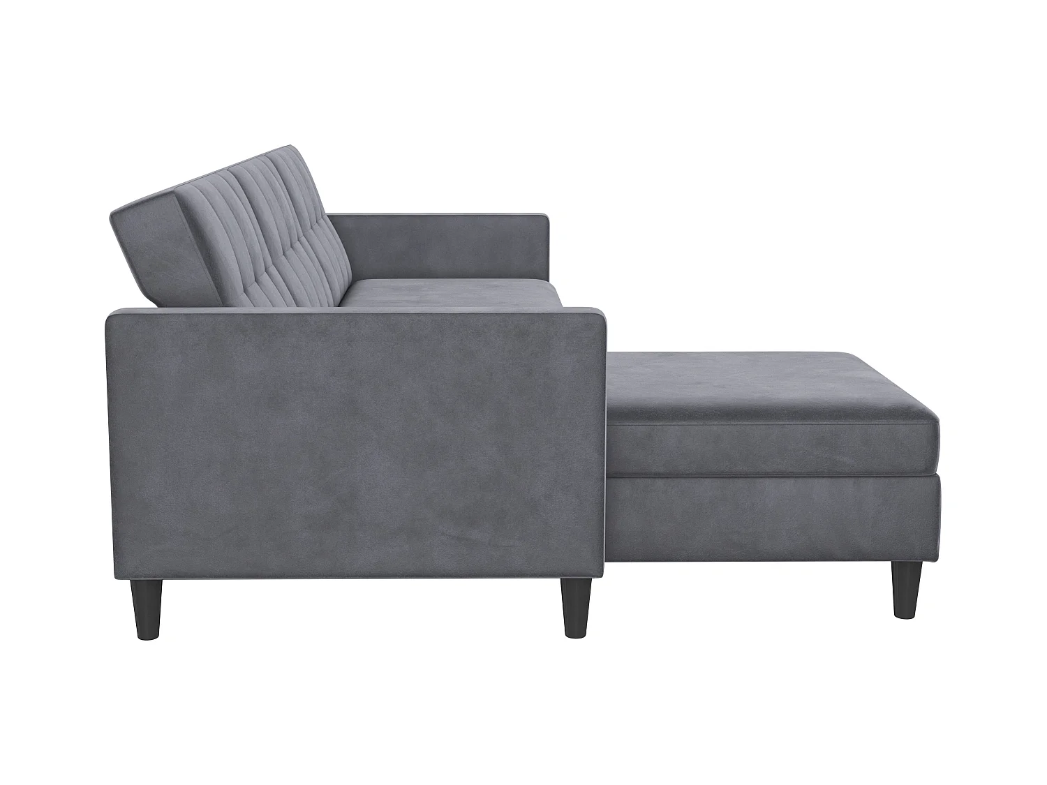 3-zits hoekbank in antraciet fluweel