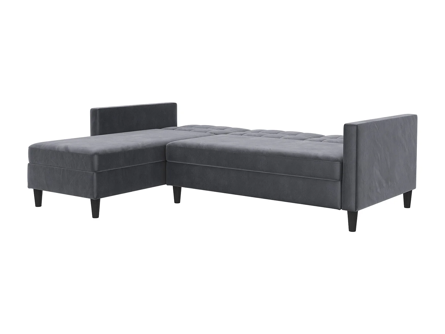 Hartford | Canapé lit 3 places avec méridienne en velours anthracite