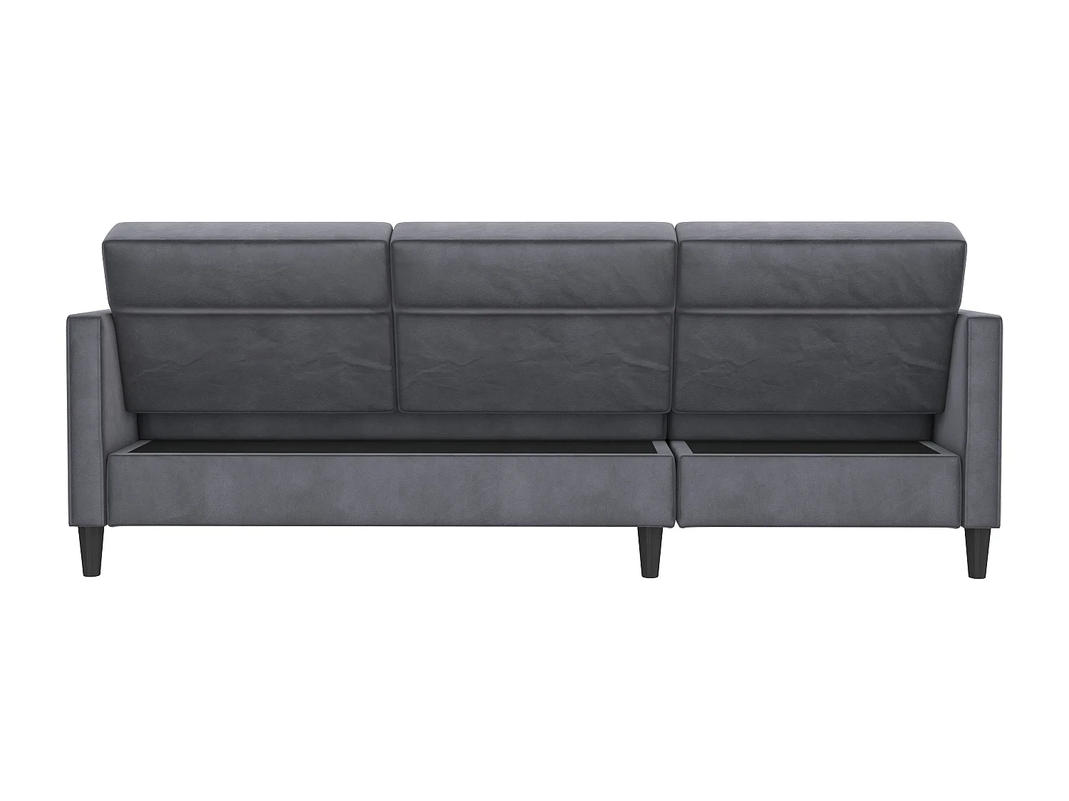 Hartford | Canapé lit 3 places avec méridienne en velours anthracite