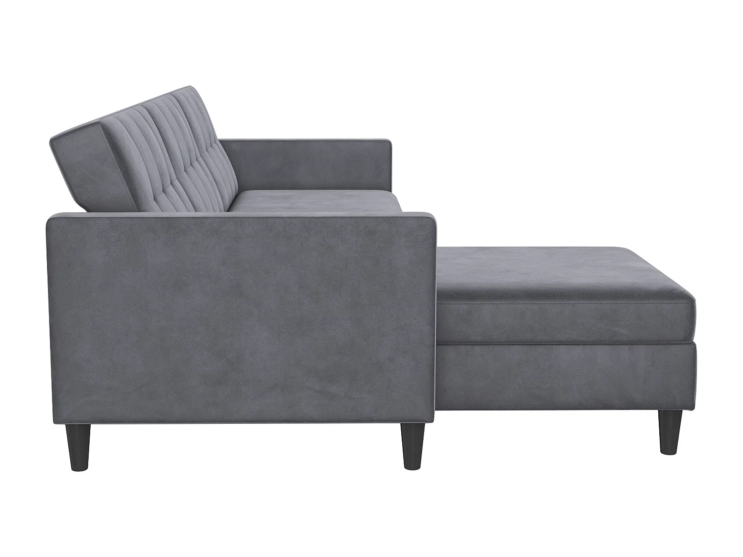 Hartford | Canapé lit 3 places avec méridienne en velours anthracite