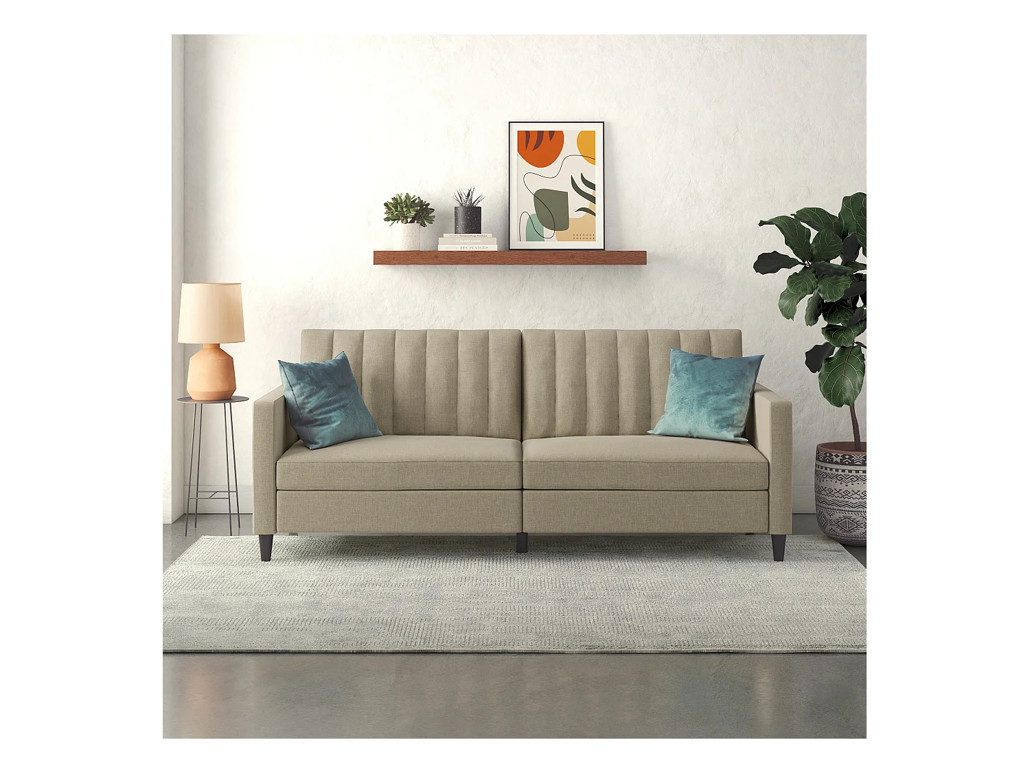 Celine | Canapé-lit 3 places en lin cappuchino