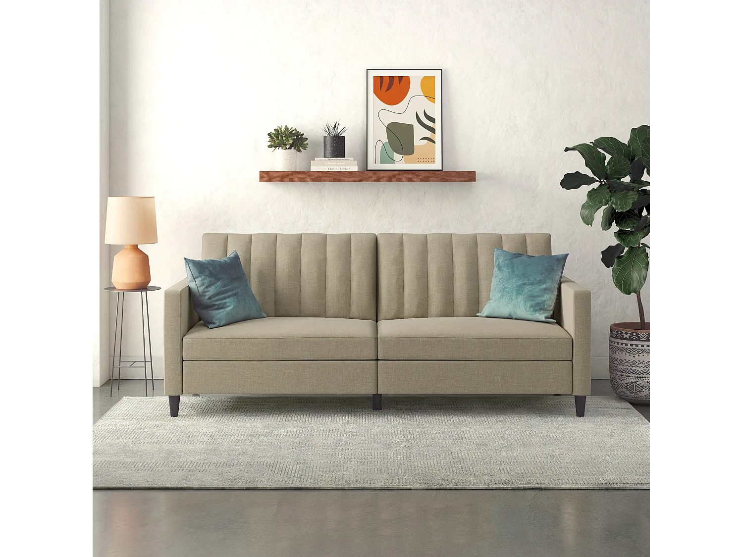 Celine | Canapé-lit 3 places en lin cappuchino