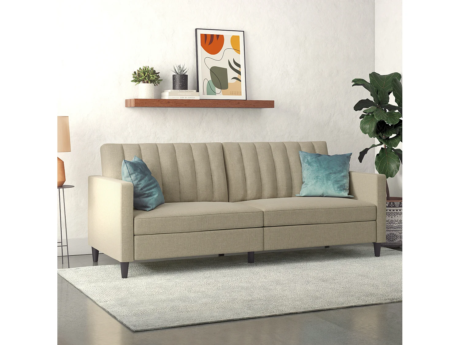 Celine | Canapé-lit 3 places en lin cappuchino