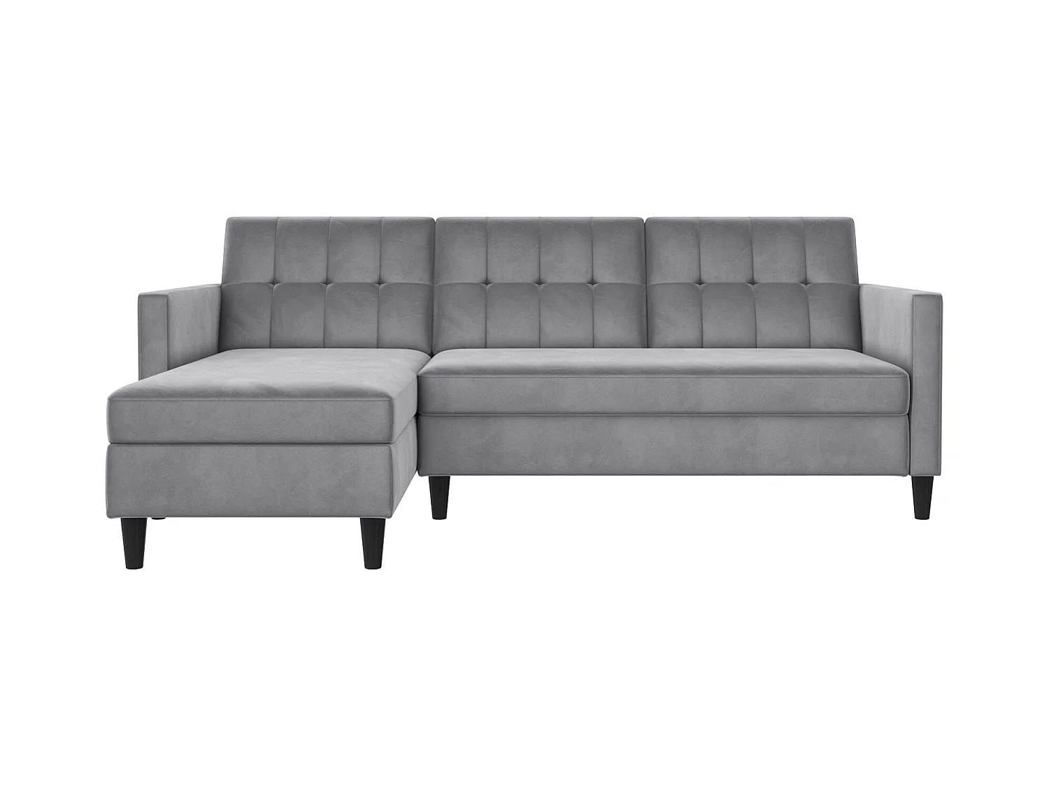 3-zits hoekbank in grijs fluweel