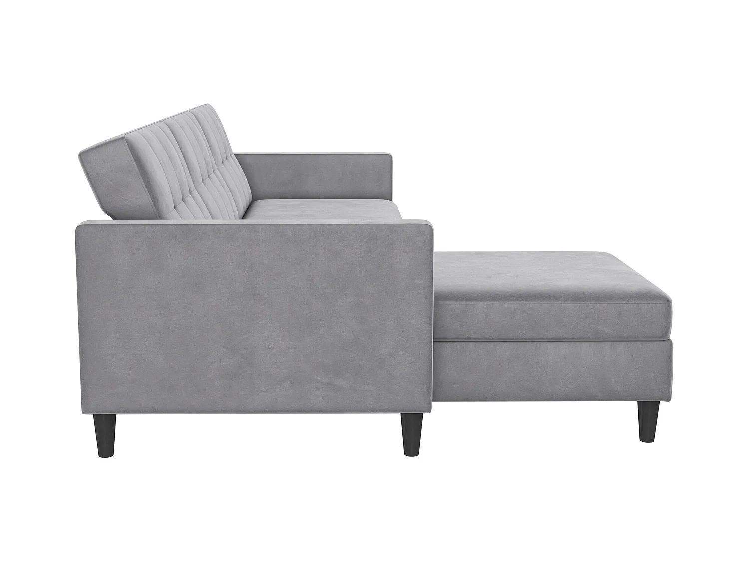 3-zits hoekbank in grijs fluweel