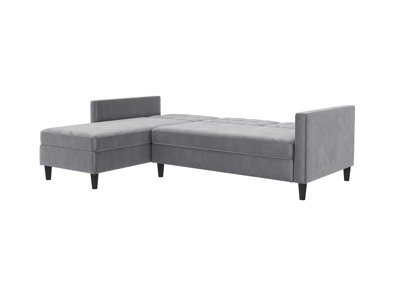 3-zits hoekbank in grijs fluweel