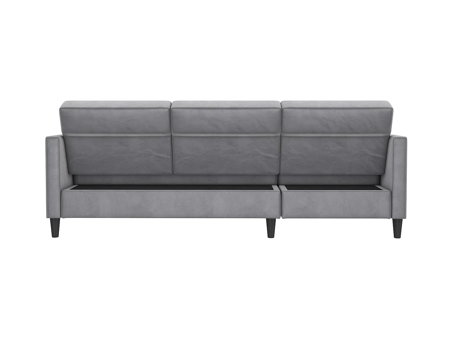 3-zits hoekbank in grijs fluweel