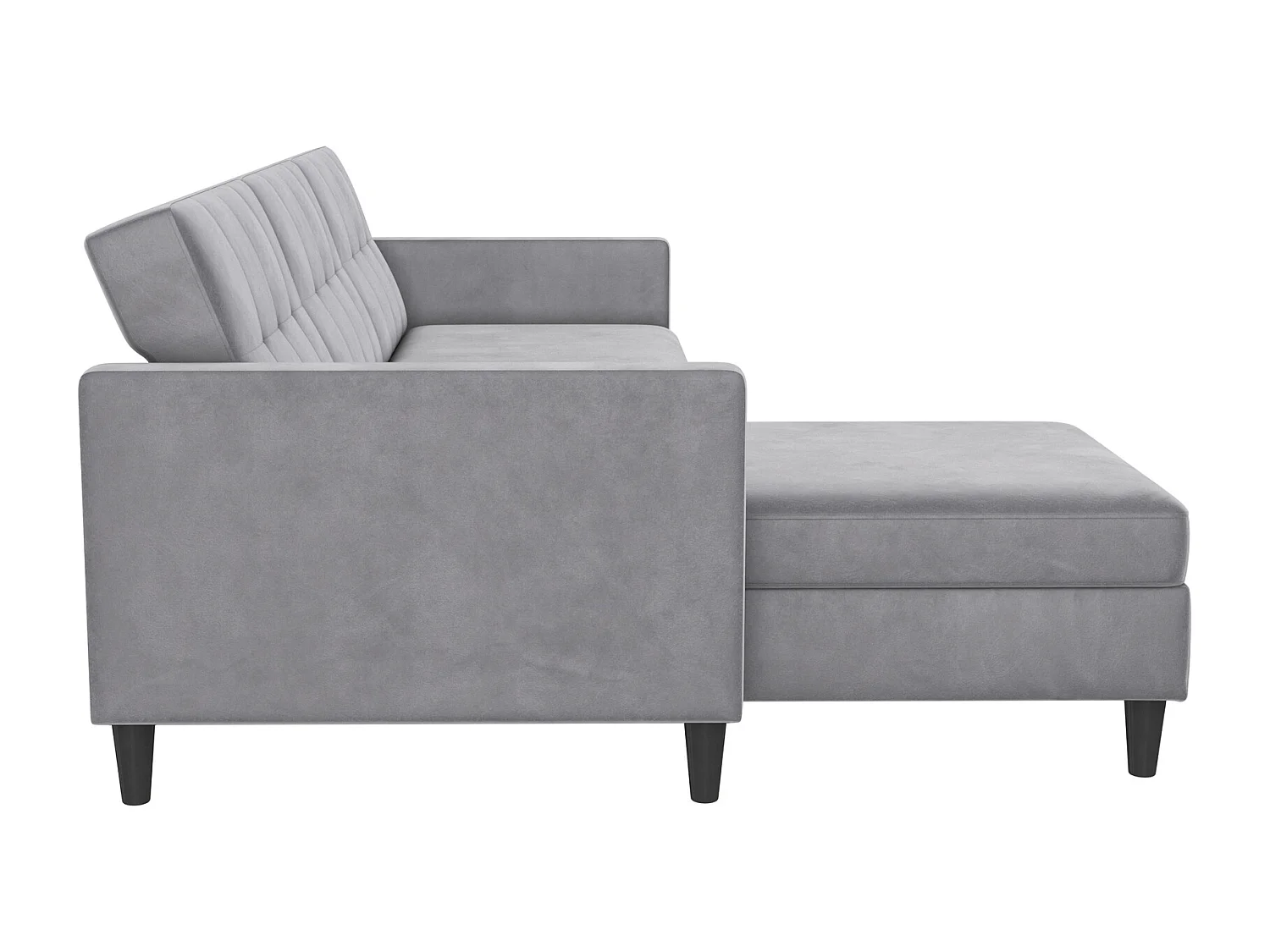 Hartford | Canapé-lit 3 places avec méridienne en velours gris