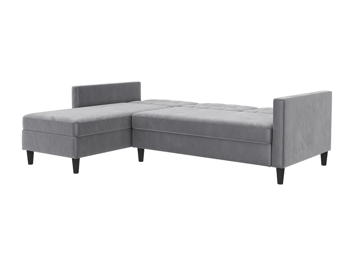 Hartford | Canapé-lit 3 places avec méridienne en velours gris