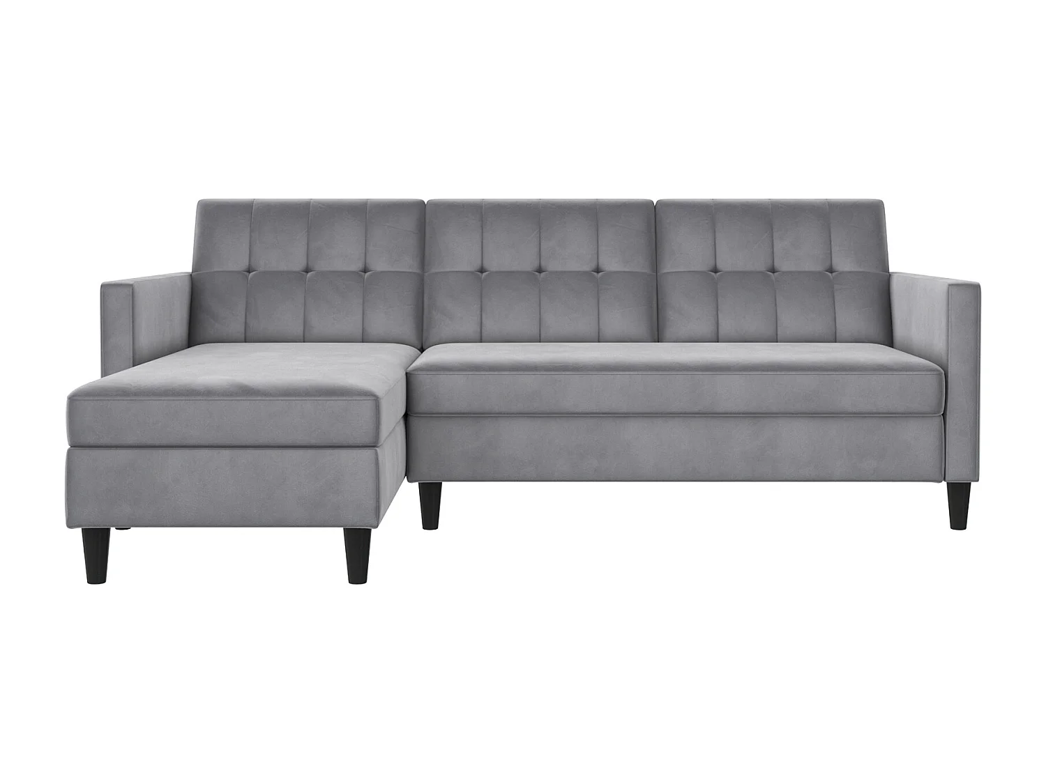 3-zits hoekbank in grijs fluweel