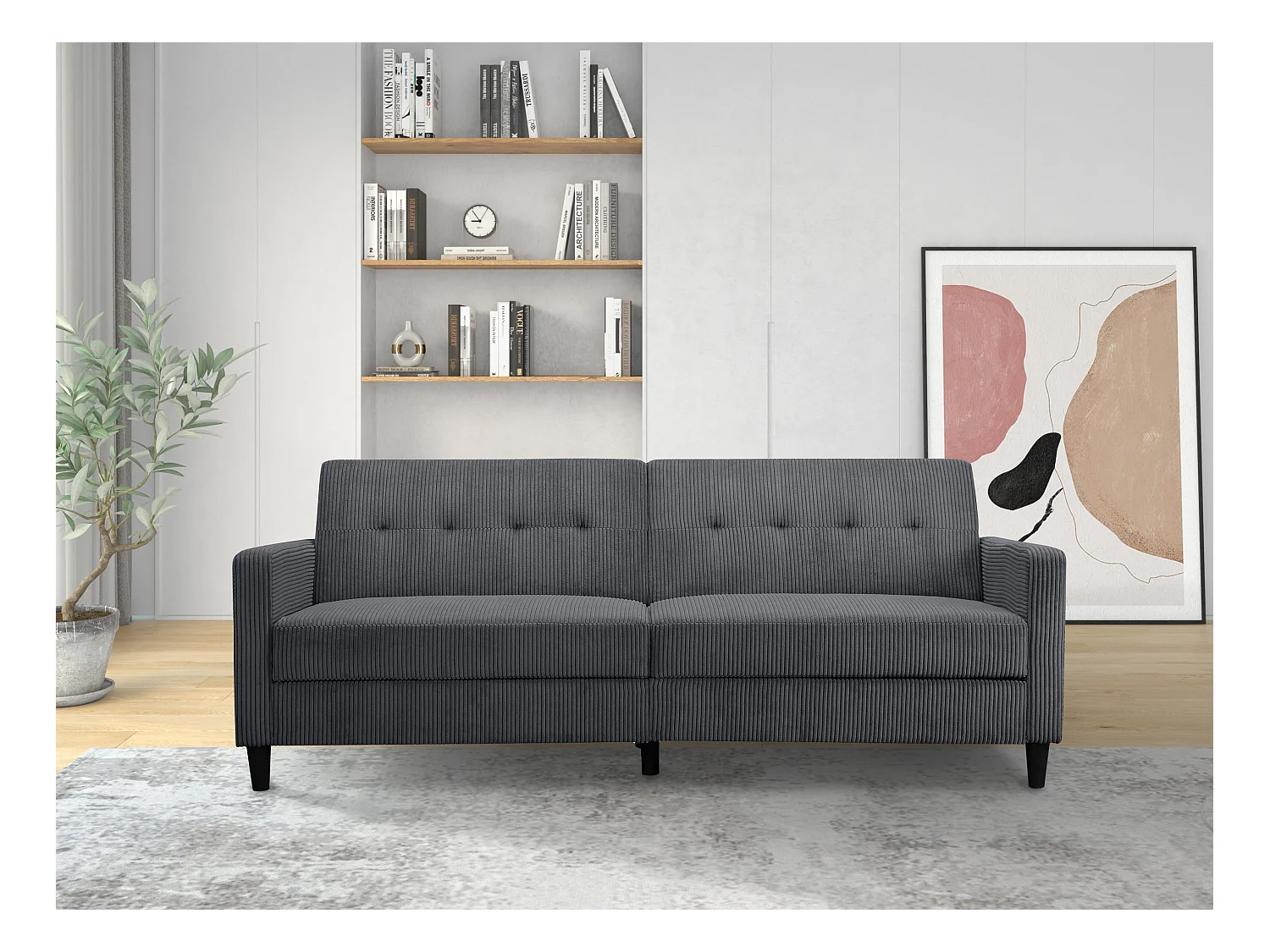 Hartford II | Slaapbank 3 zits in antraciet