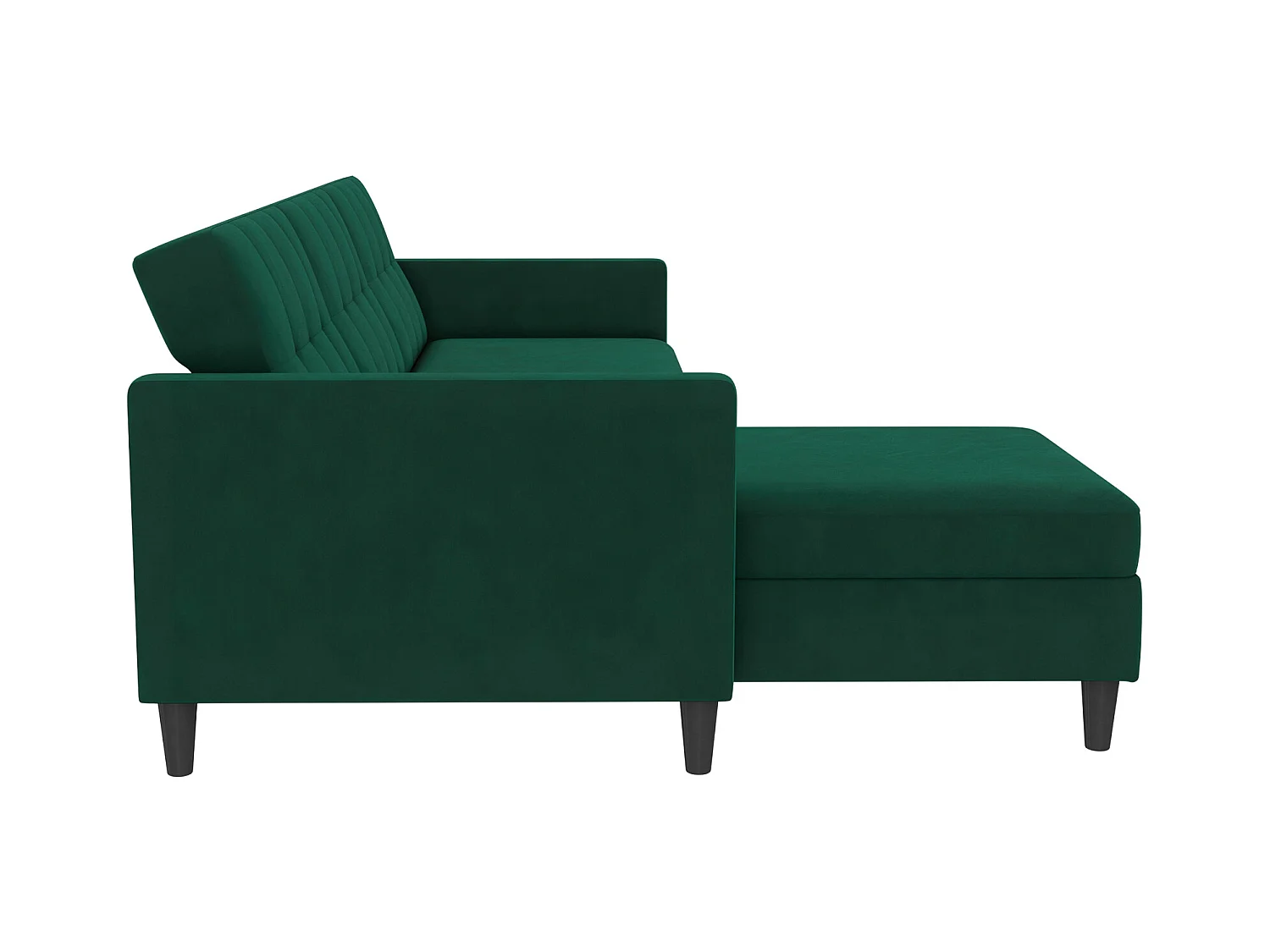 3-zits hoekslaapbank in donkergroen linnen