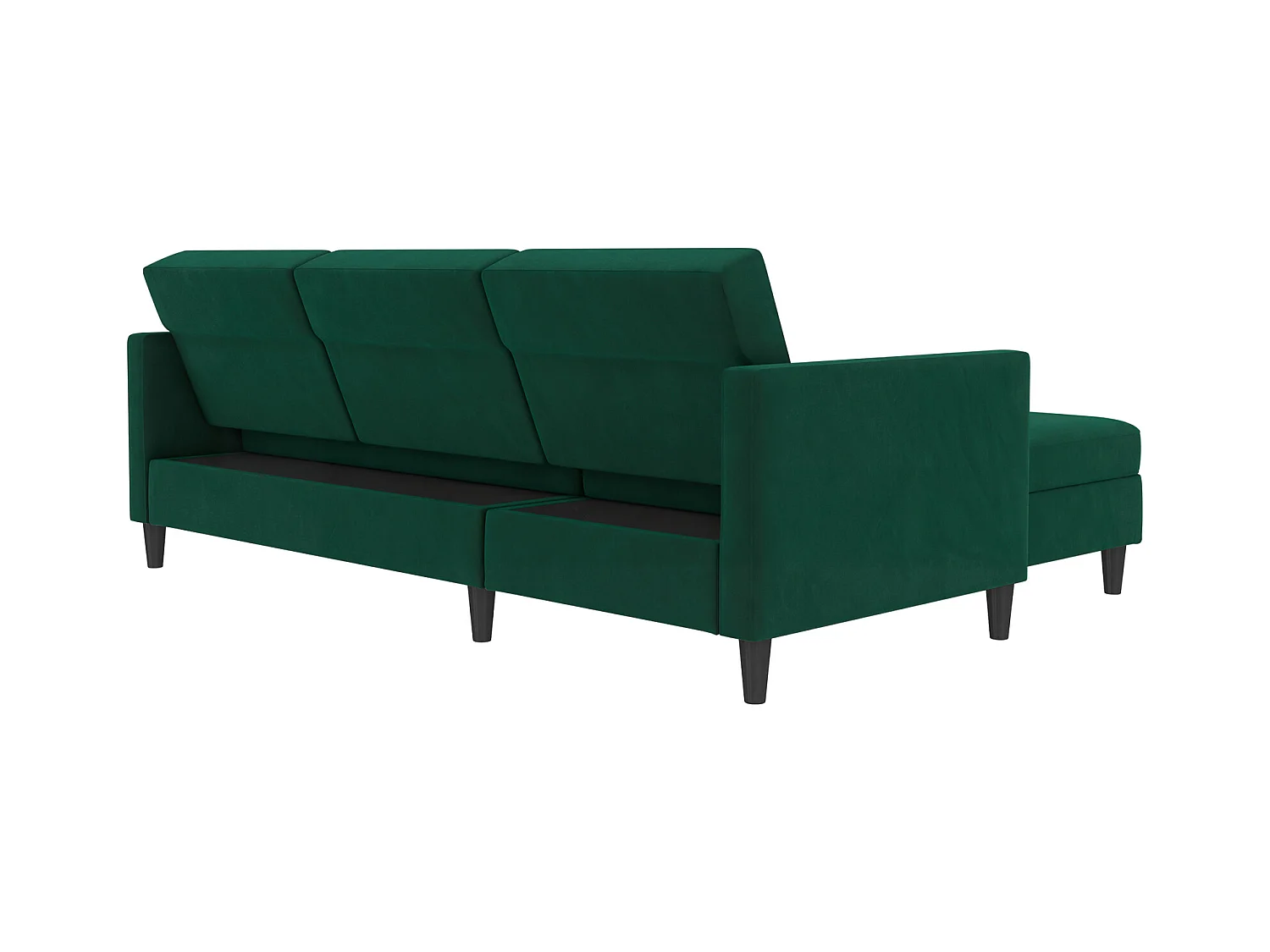 3-zits hoekslaapbank in donkergroen linnen