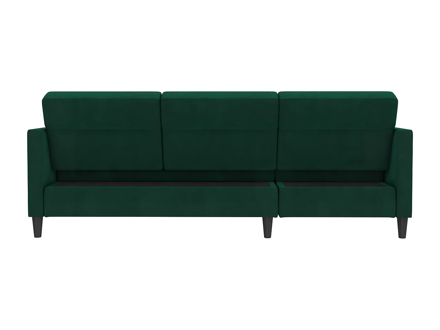 Hartford | Canapé lit 3 places avec méridienne en lin vert foncé