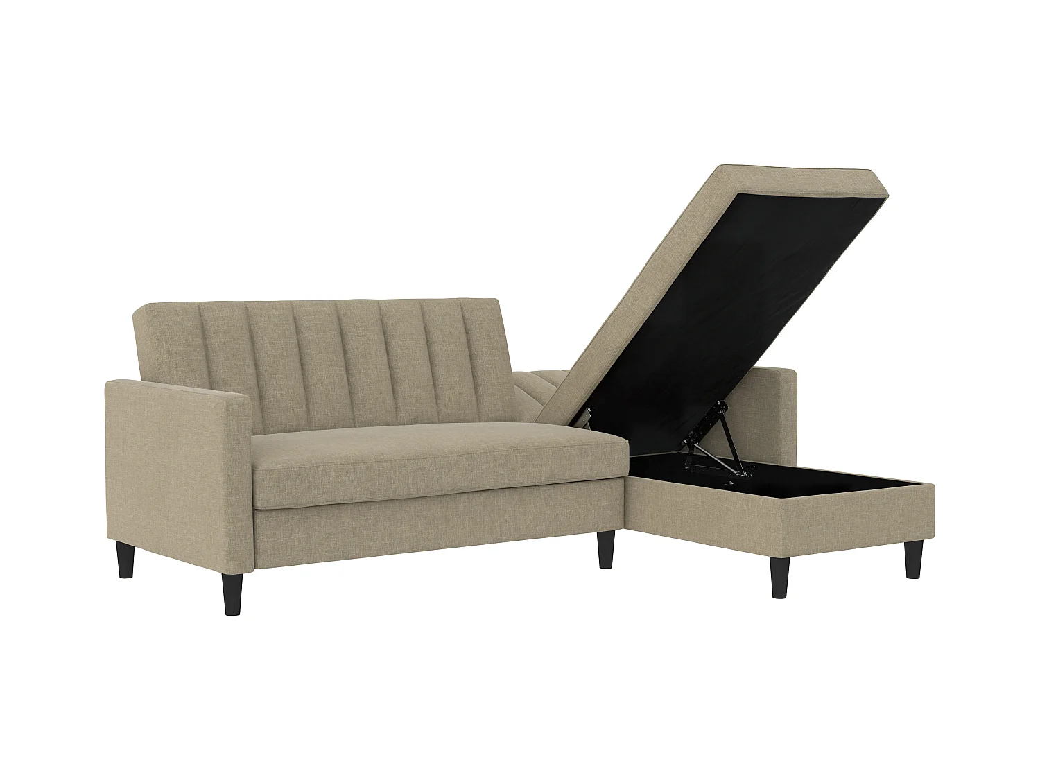 Celine | Canapé-lit 3 places avec méridienne en lin cappuchino