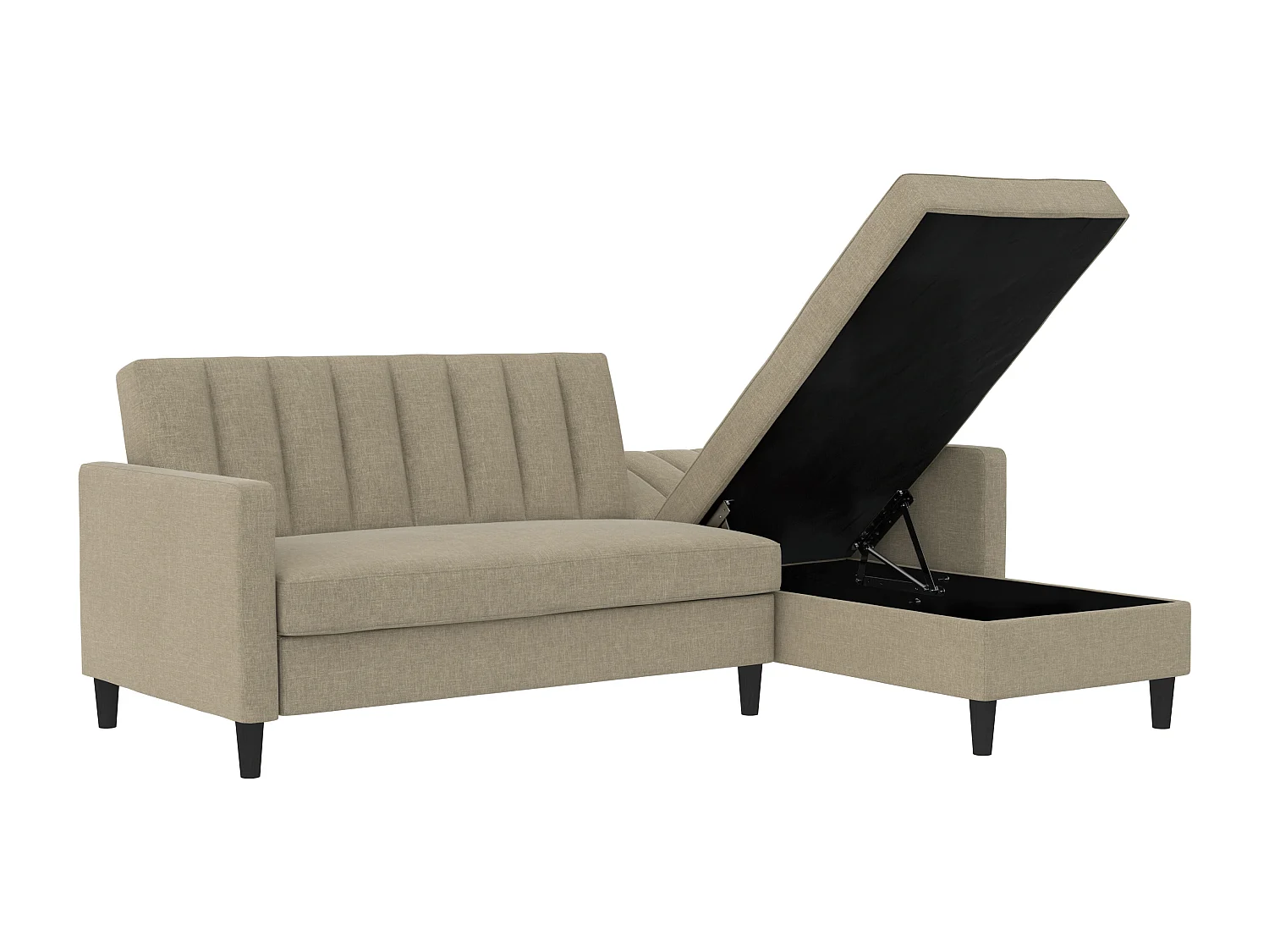 Celine | Canapé-lit 3 places avec méridienne en lin cappuchino