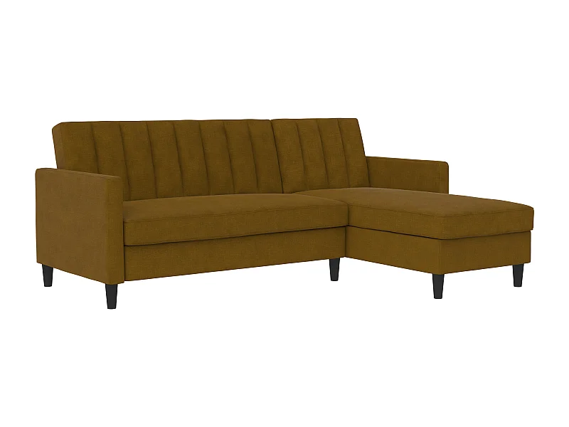 Celine | Canapé convertible 3 places avec méridienne en lin curry