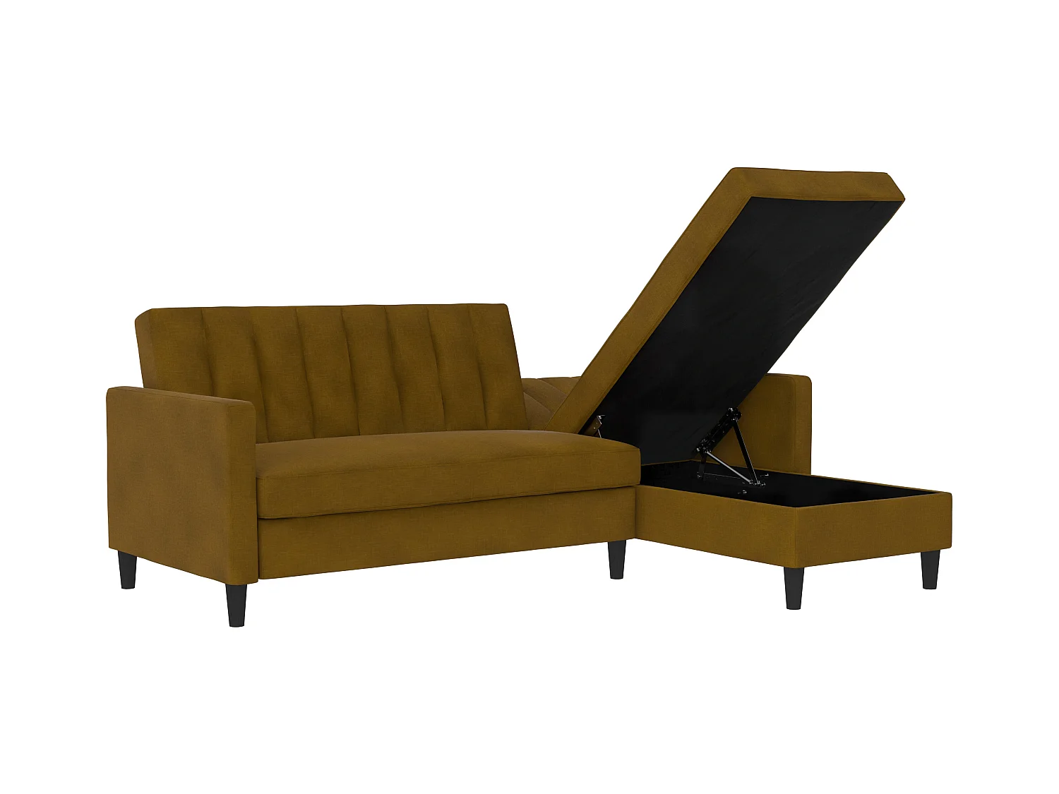 3-zits hoekslaapbank in curry stof