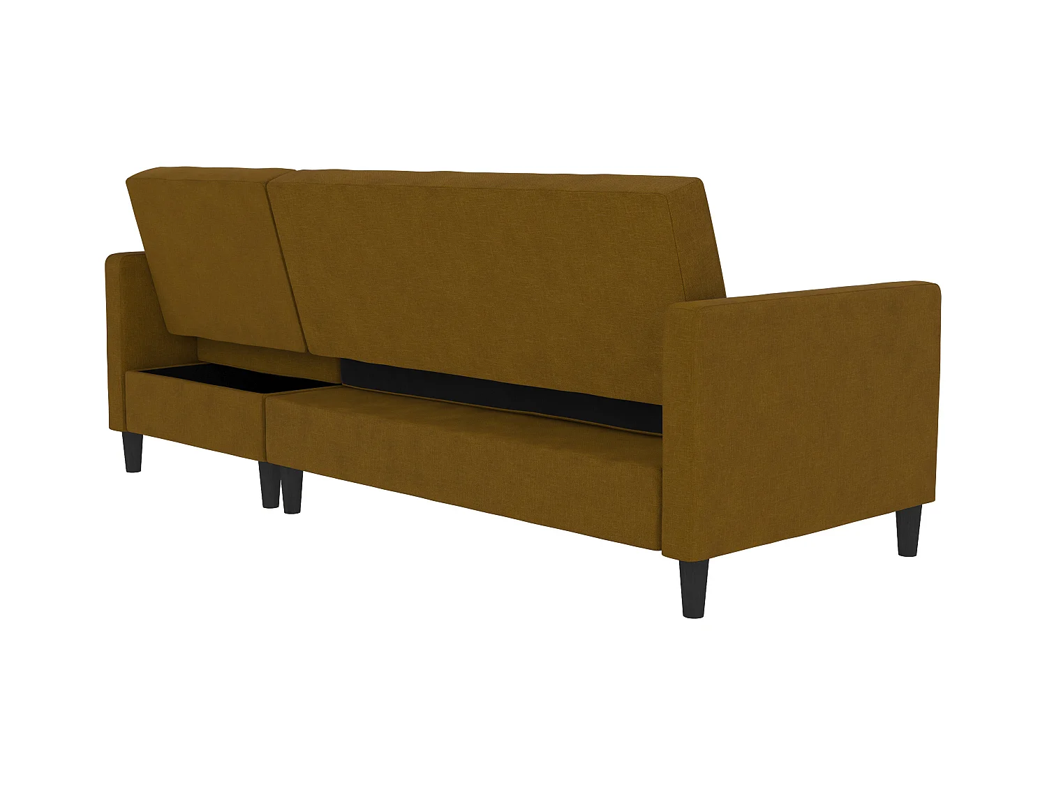 3-zits hoekslaapbank in curry stof