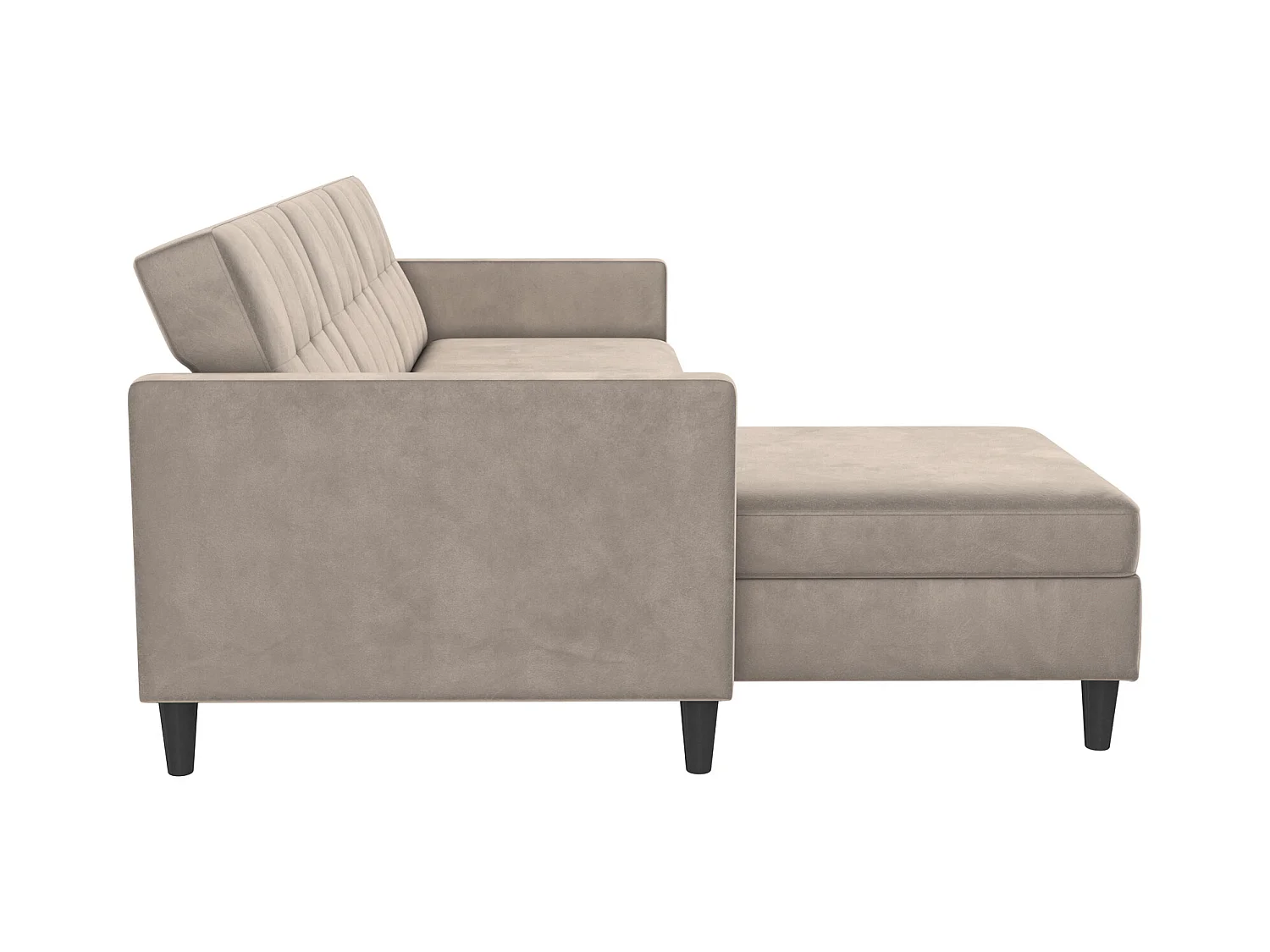 3-zits hoekbank in taupe fluweel