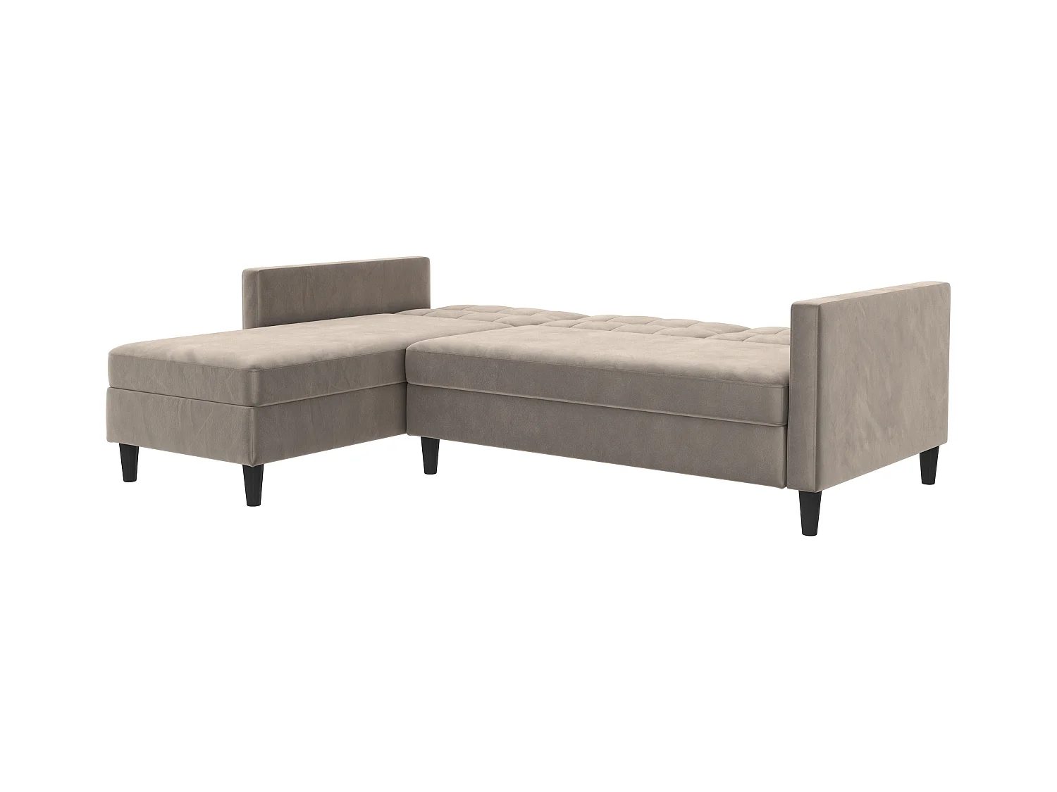 3-zits hoekbank in taupe fluweel