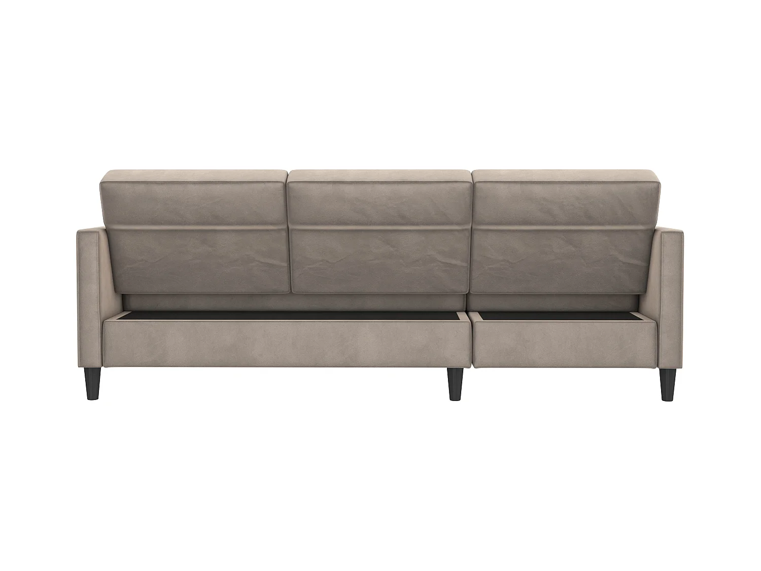 3-zits hoekbank in taupe fluweel