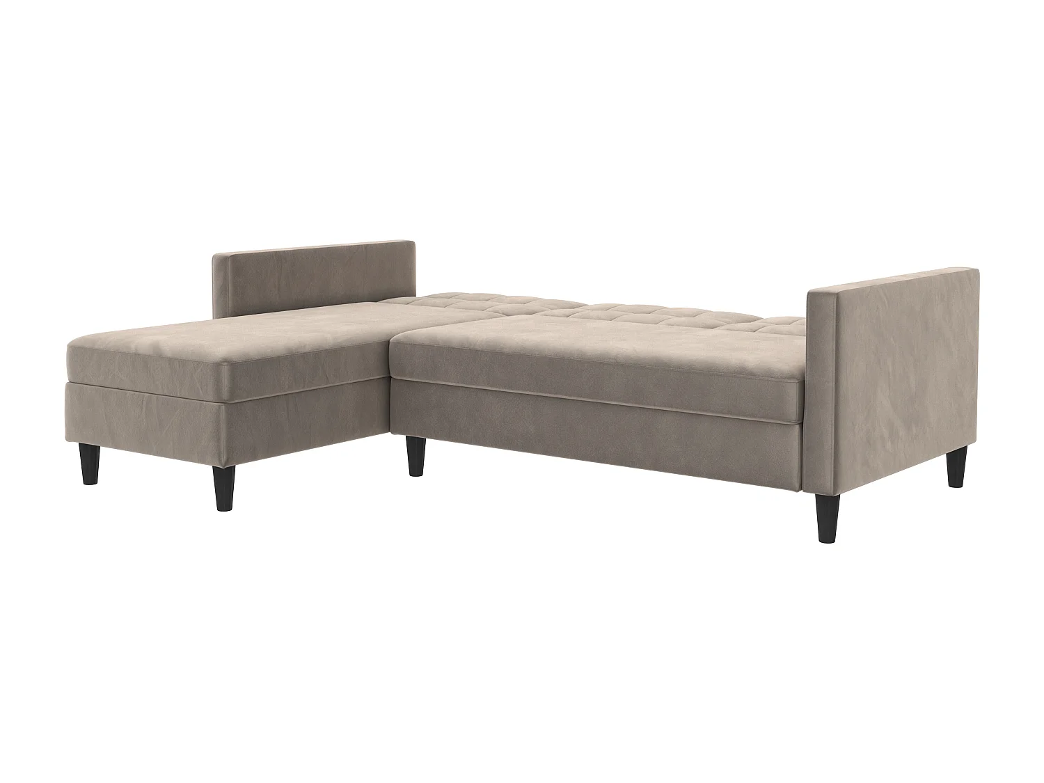 Hartford | Canapé convertible 3 places avec méridienne en velours taupe