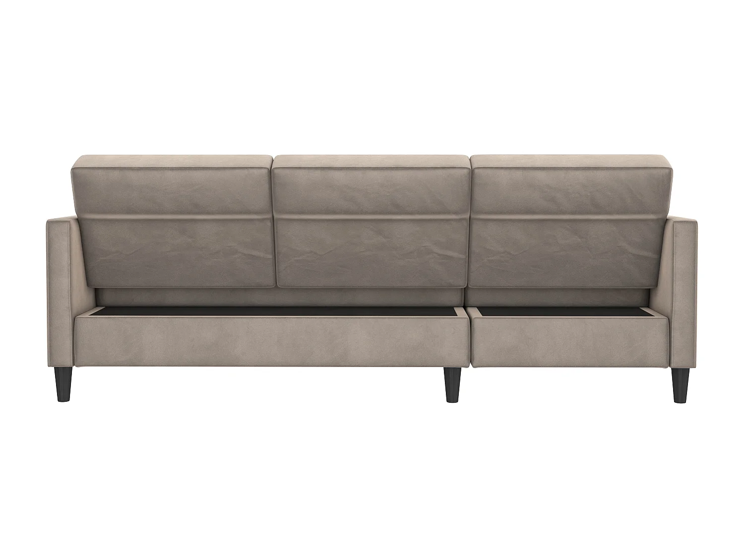 Hartford | Canapé convertible 3 places avec méridienne en velours taupe