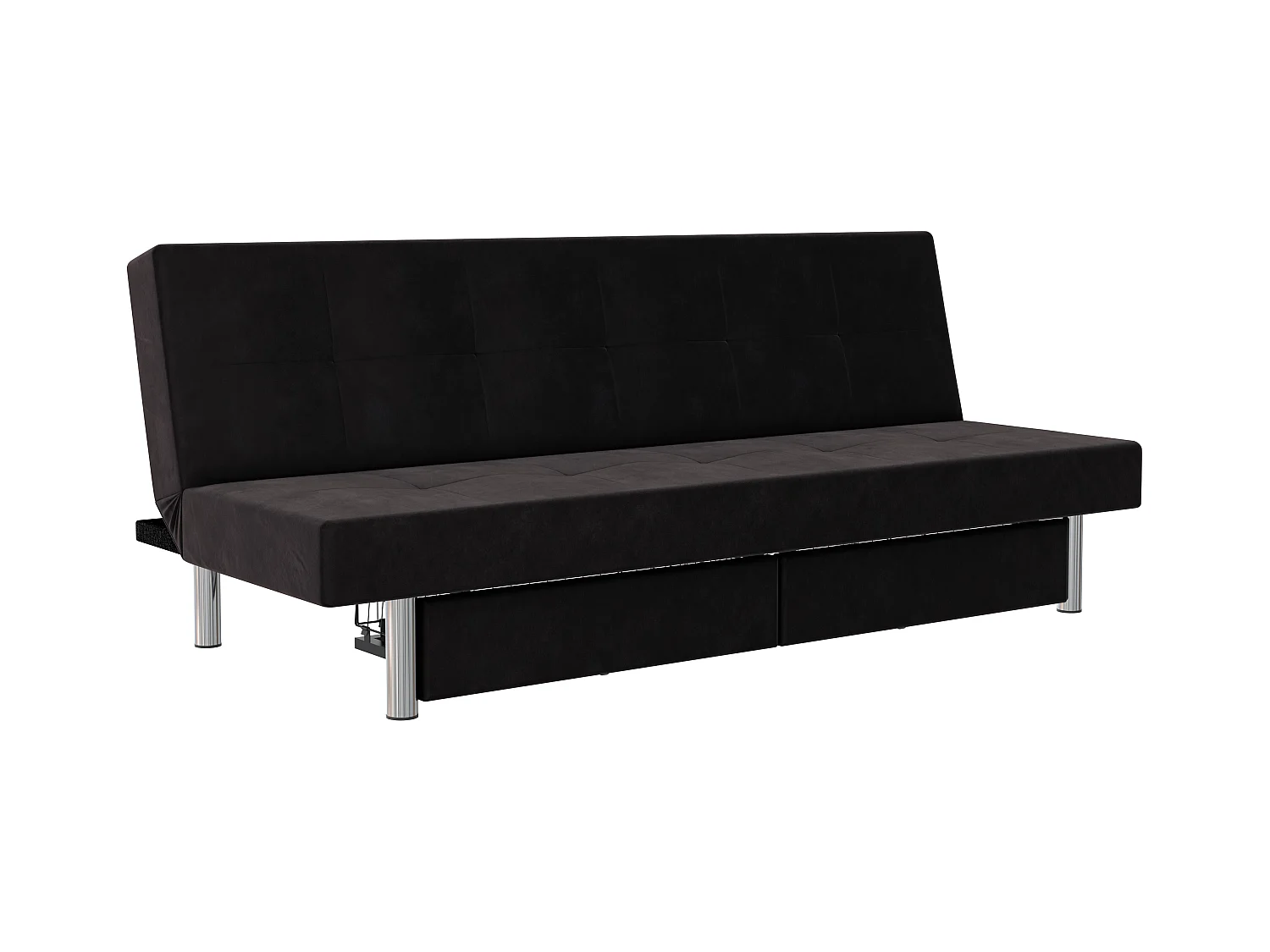 Erica | Futon avec rangement en microfibre anthracite