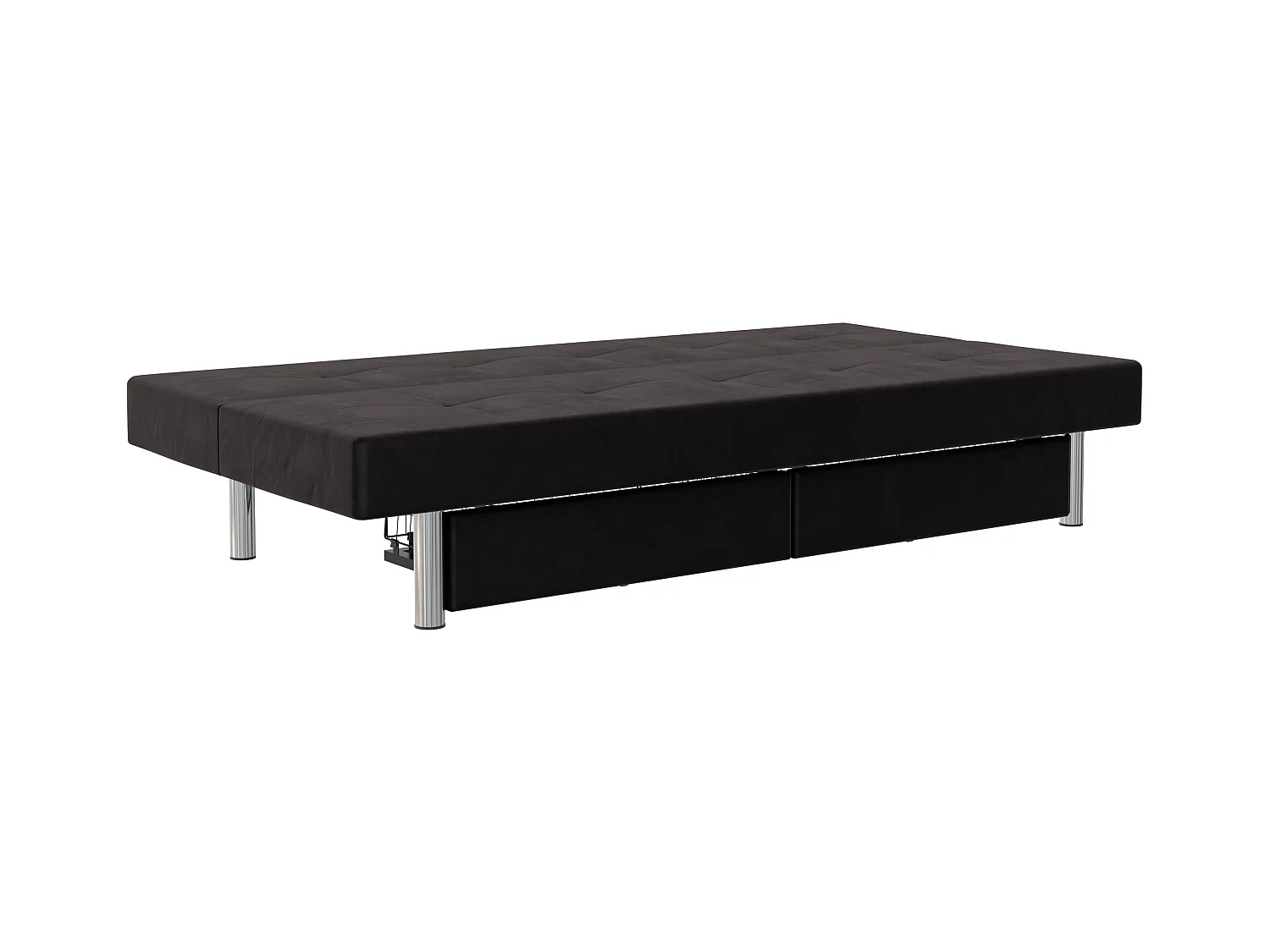 Erica | Futon avec rangement en microfibre anthracite