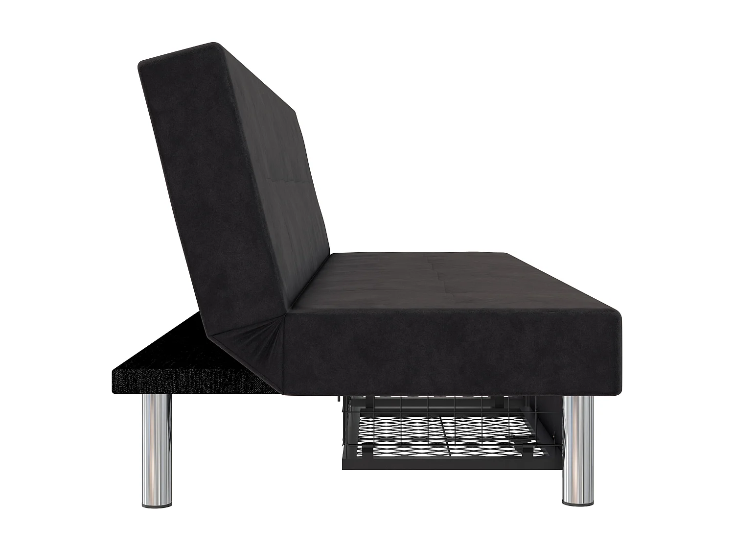 Erica | Futon avec rangement en microfibre anthracite