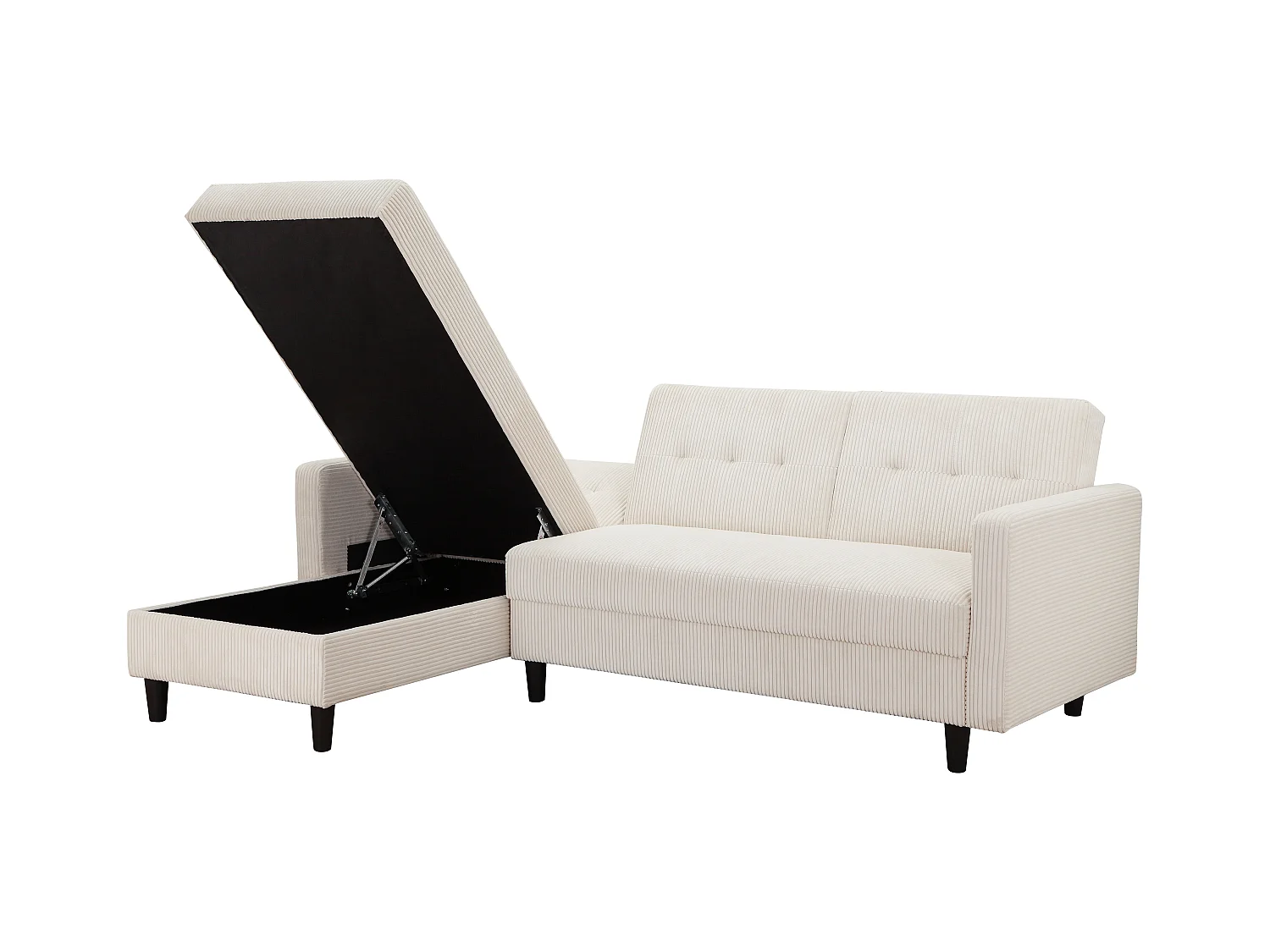 Hartford II | Slaapbank met opbergruimte in crème