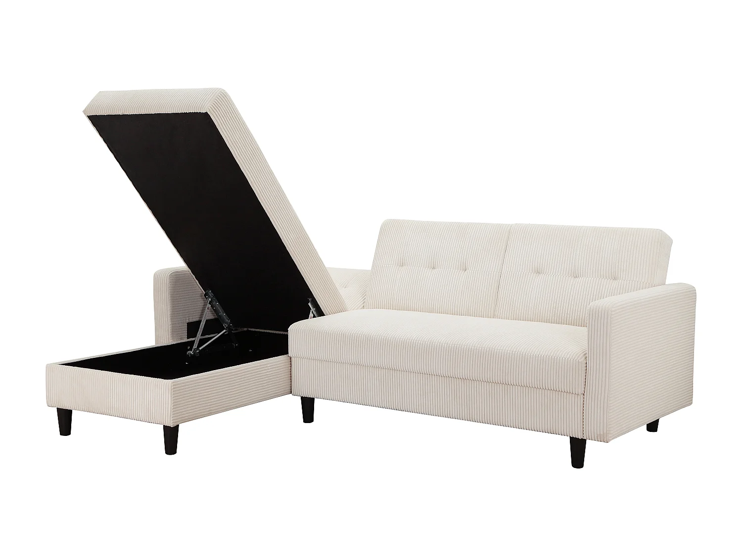 Hartford II | Canapé-lit avec rangement en crème