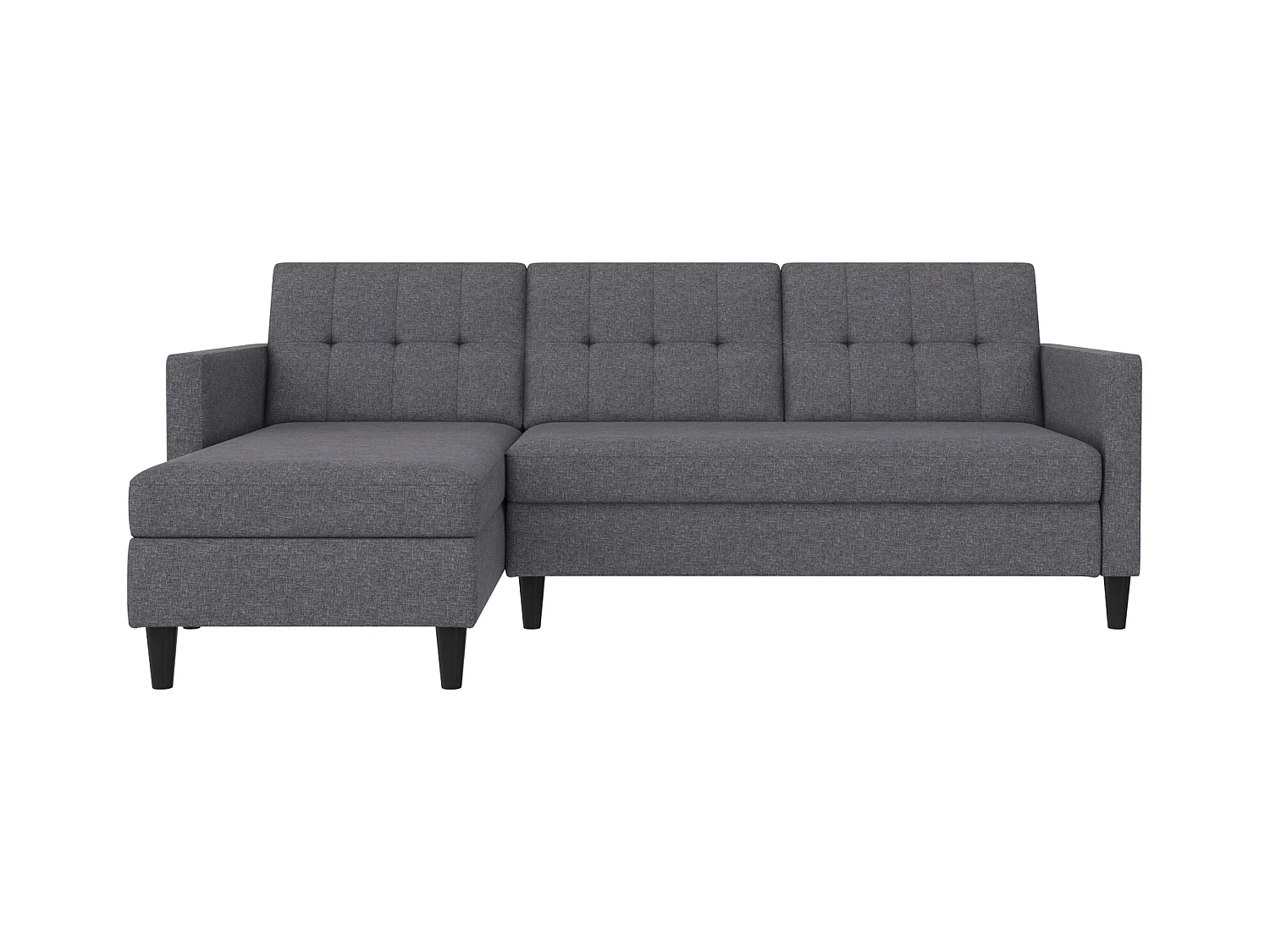 3-zits hoekslaapbank in grijs linnen