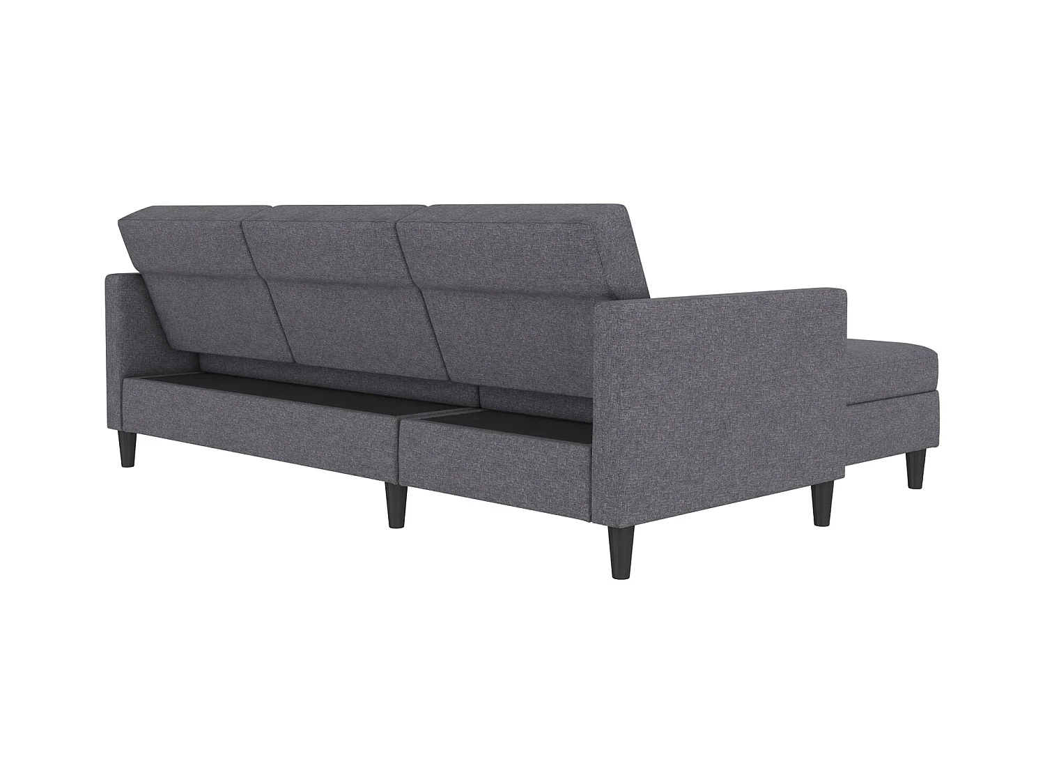 3-zits hoekslaapbank in grijs linnen