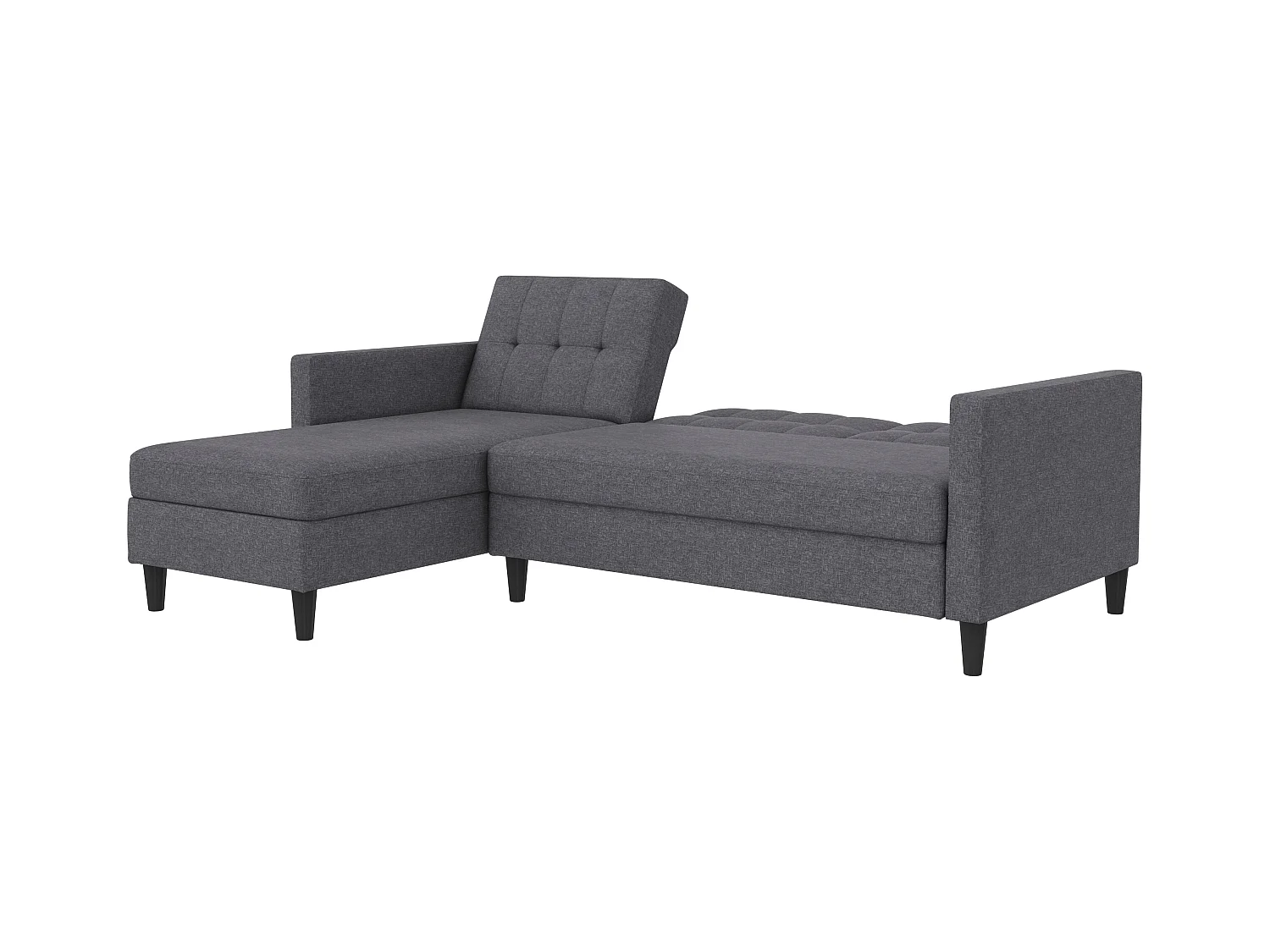 3-zits hoekslaapbank in grijs linnen