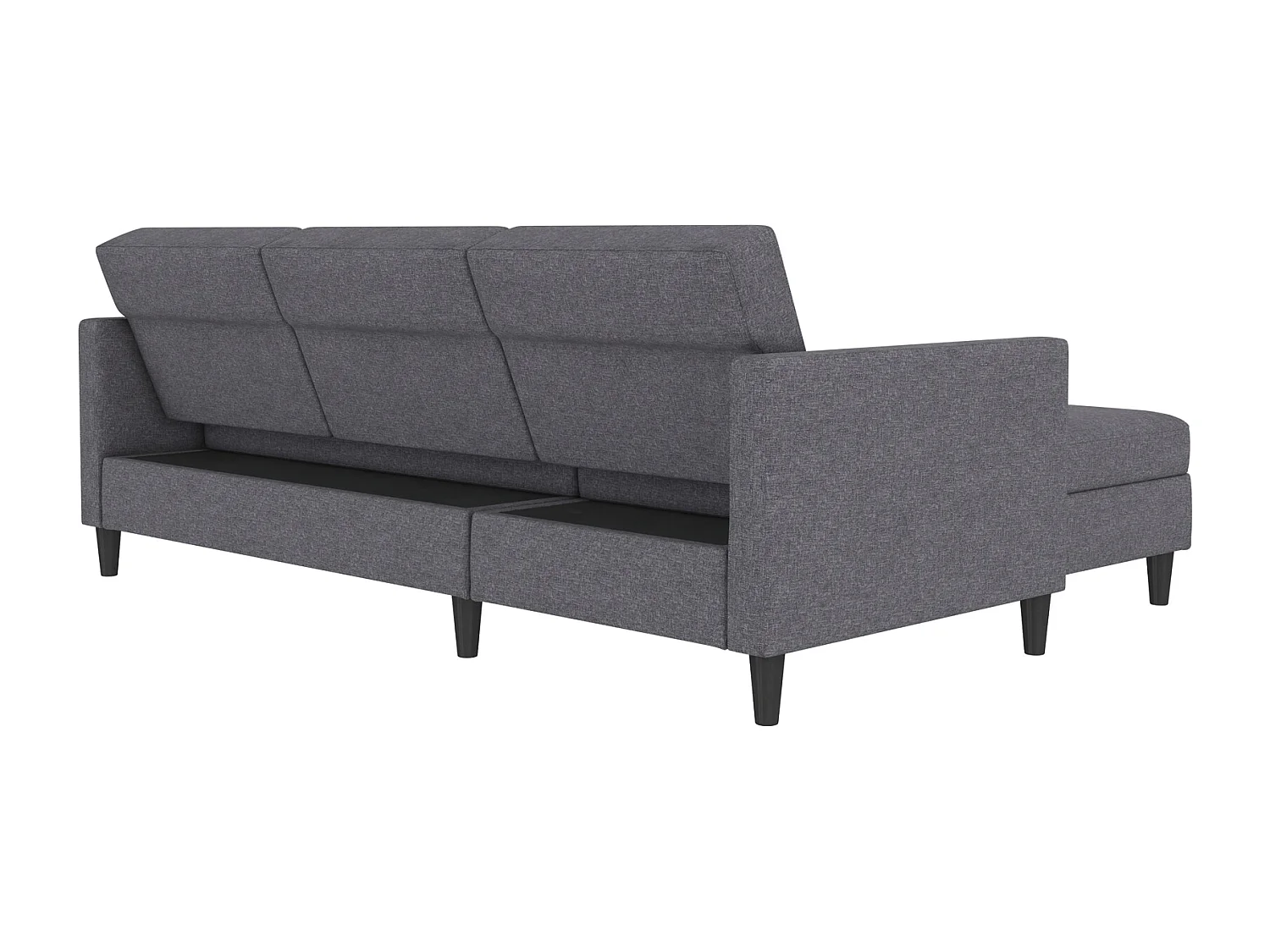 Hartford | Canapé lit 3 places avec méridienne en lin gris