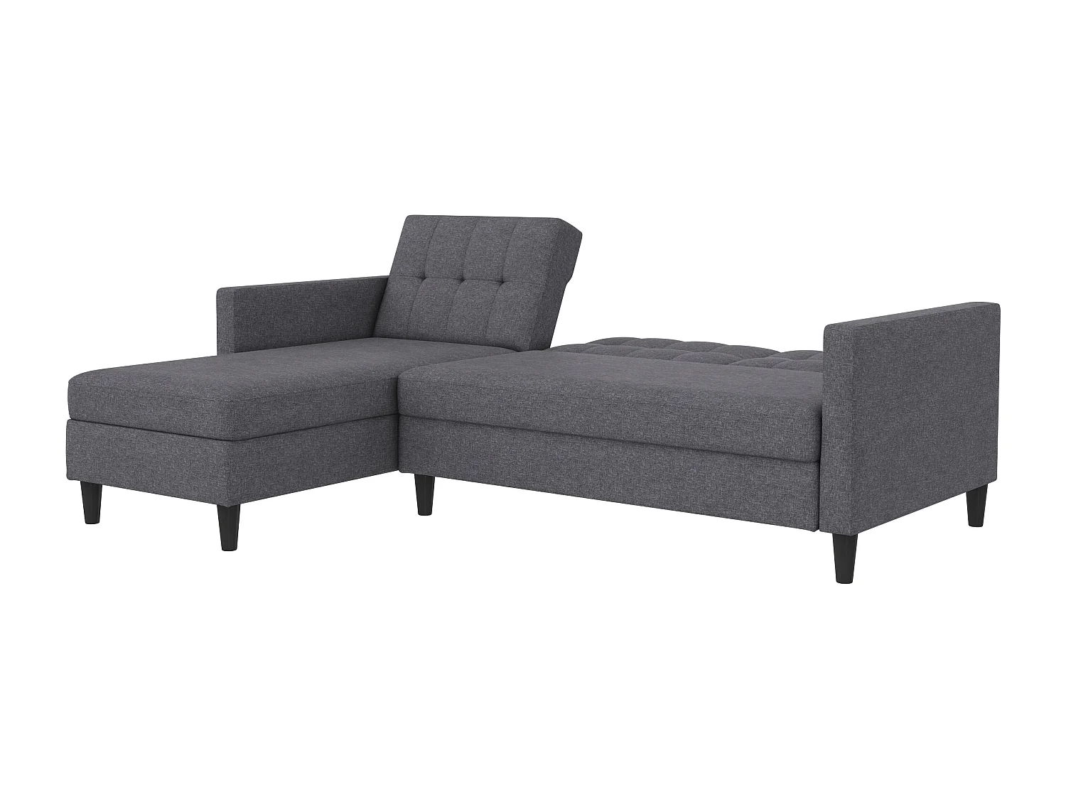 Hartford | Canapé lit 3 places avec méridienne en lin gris