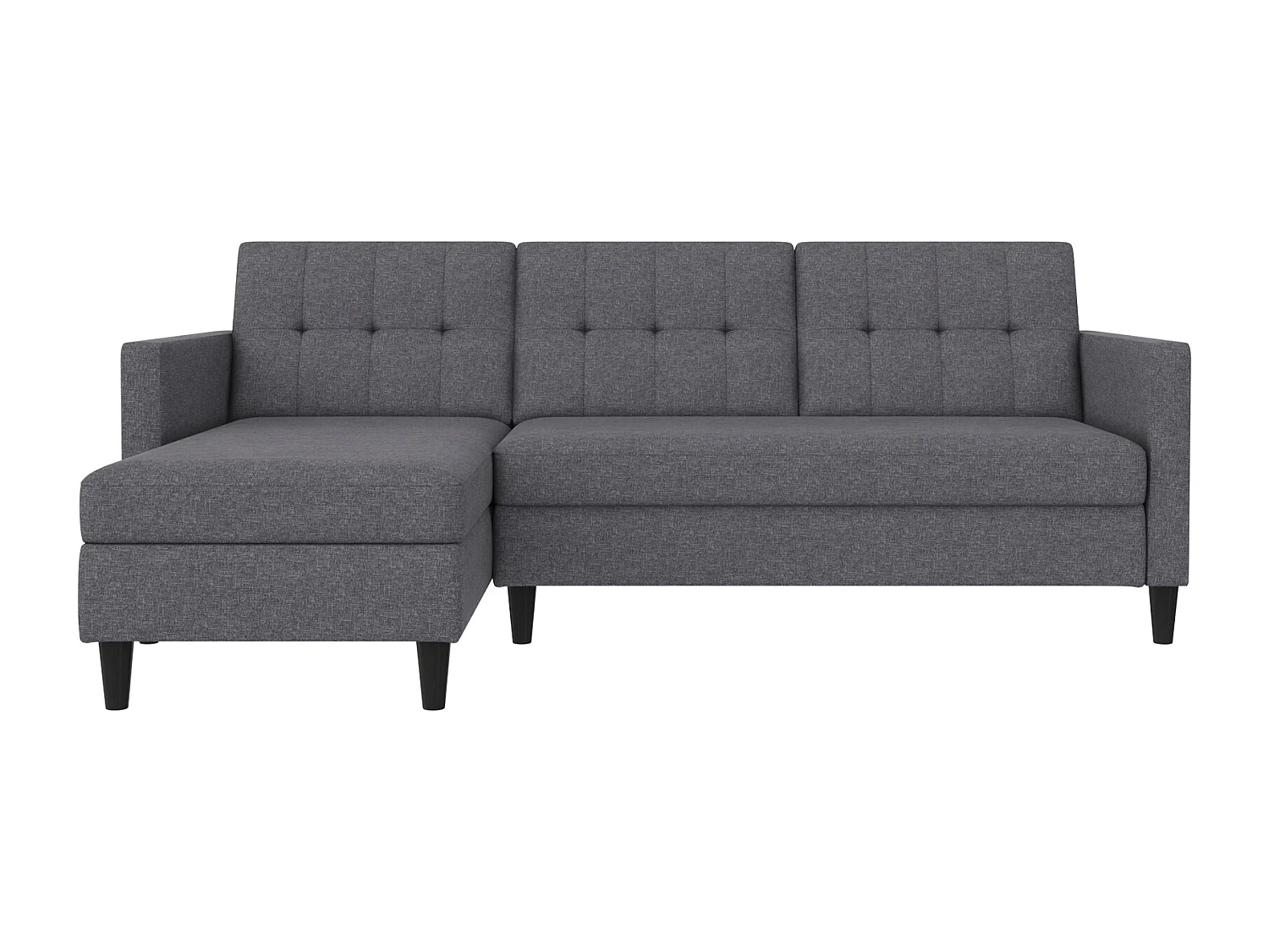 Hartford | Canapé lit 3 places avec méridienne en lin gris