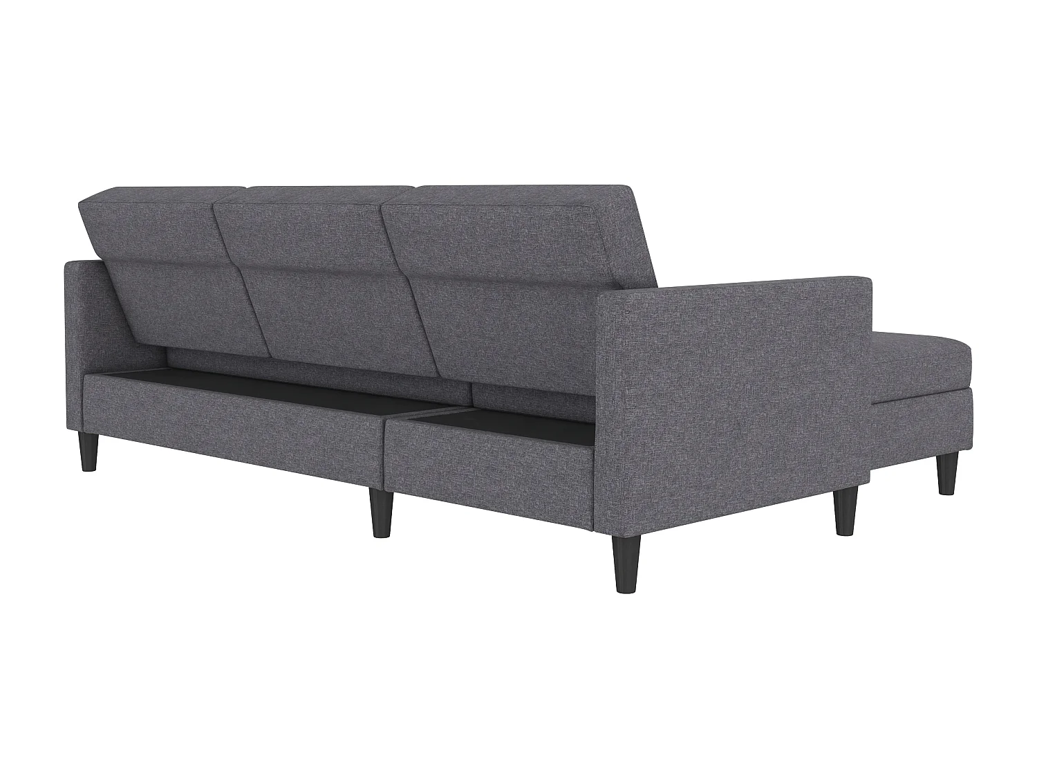 Hartford | Canapé lit 3 places avec méridienne en lin gris